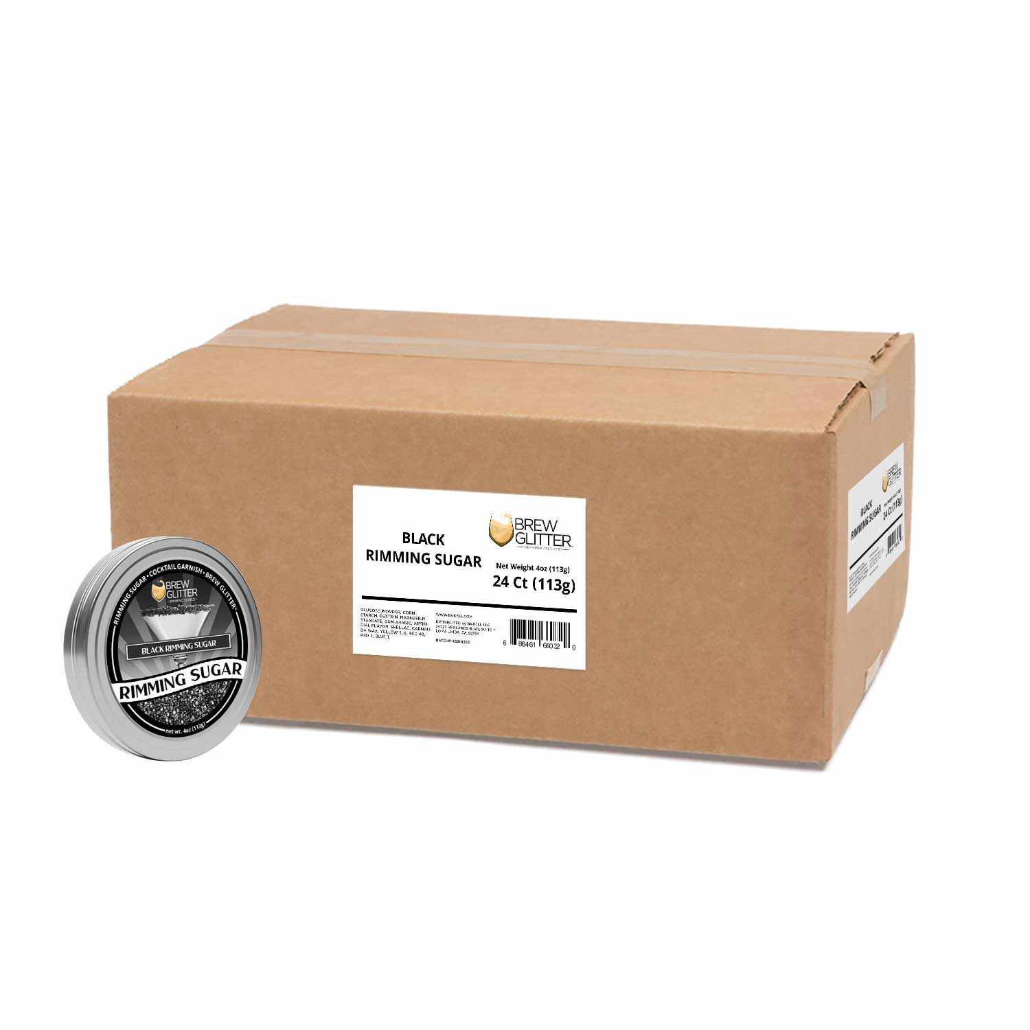 Premium Black Cocktail Rimming Sugar - 24-Pack Case for Professional Bartenders & Home Mixologists | Perfect for Margaritas, Martini Glasses & Cocktail Garnishes