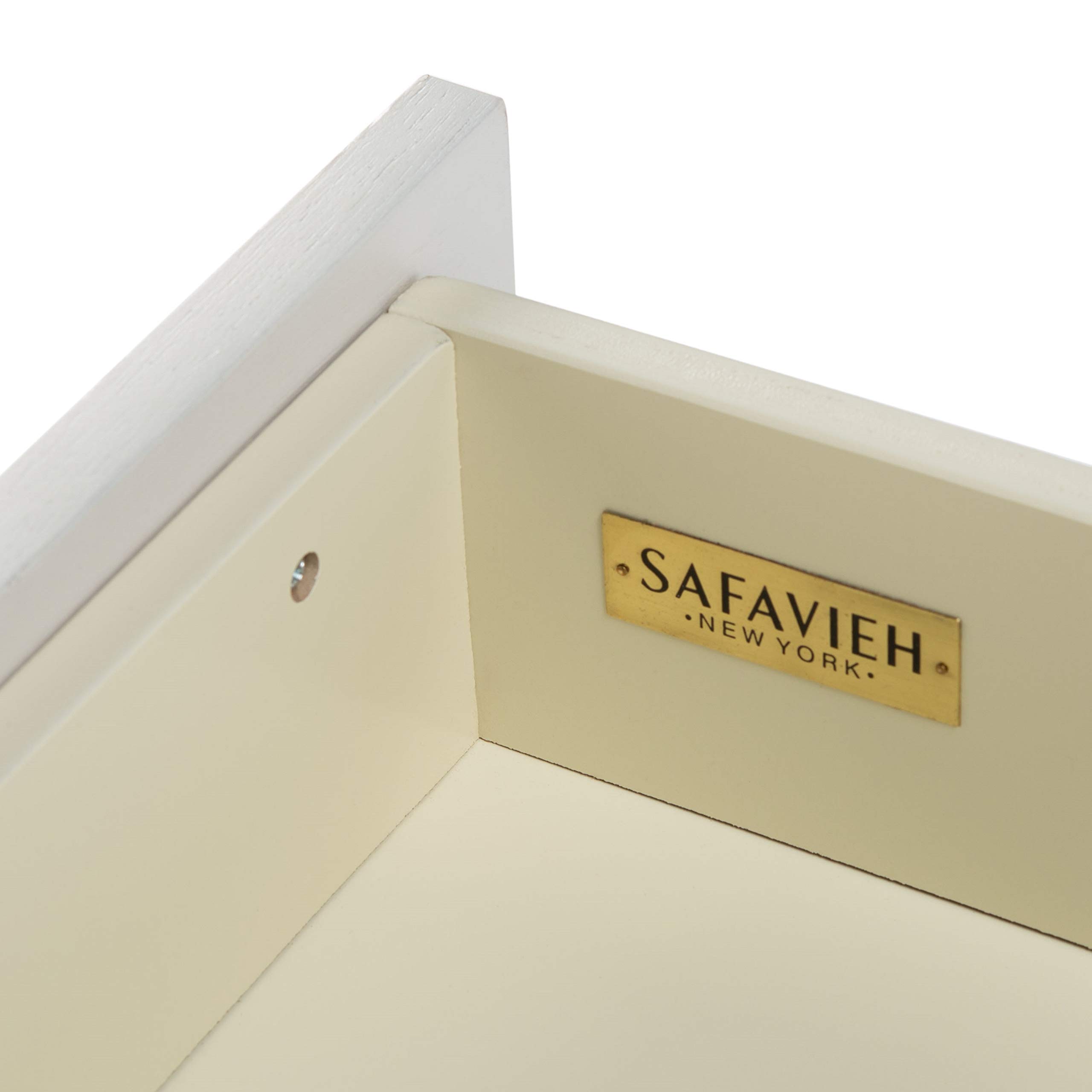 SAFAVIEH Genevieve 2-Drawer Nightstand - Cream & White Washed Wood Bedside Table for Bedroom, Living Room & Office - Compact Storage Furniture with Smooth Gliding Drawers