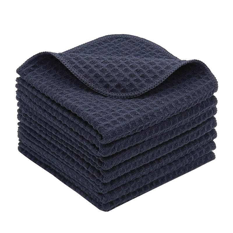 Premium Waffle Weave Microfiber Towels - 16x16 Inches, 400GSM Ultra Absorbent, Pack of 12 - Perfect for Gym, Spa, Kitchen & Bathroom Use