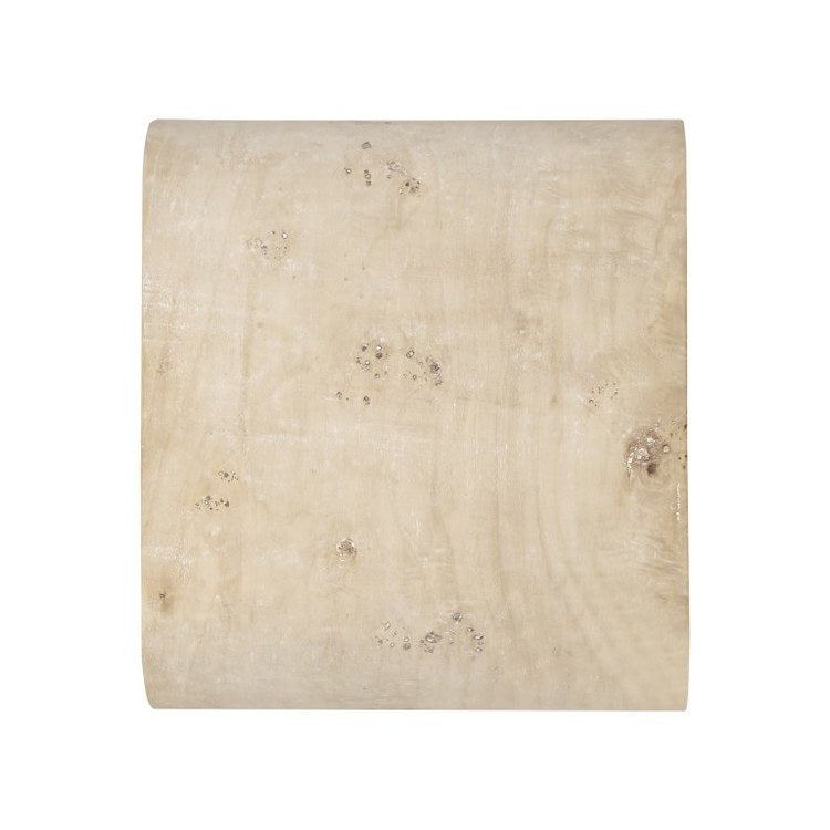 20x20 Inch White Burl Wood Accent Table - Modern Side Table for Living Room, Bedroom & Office Decor