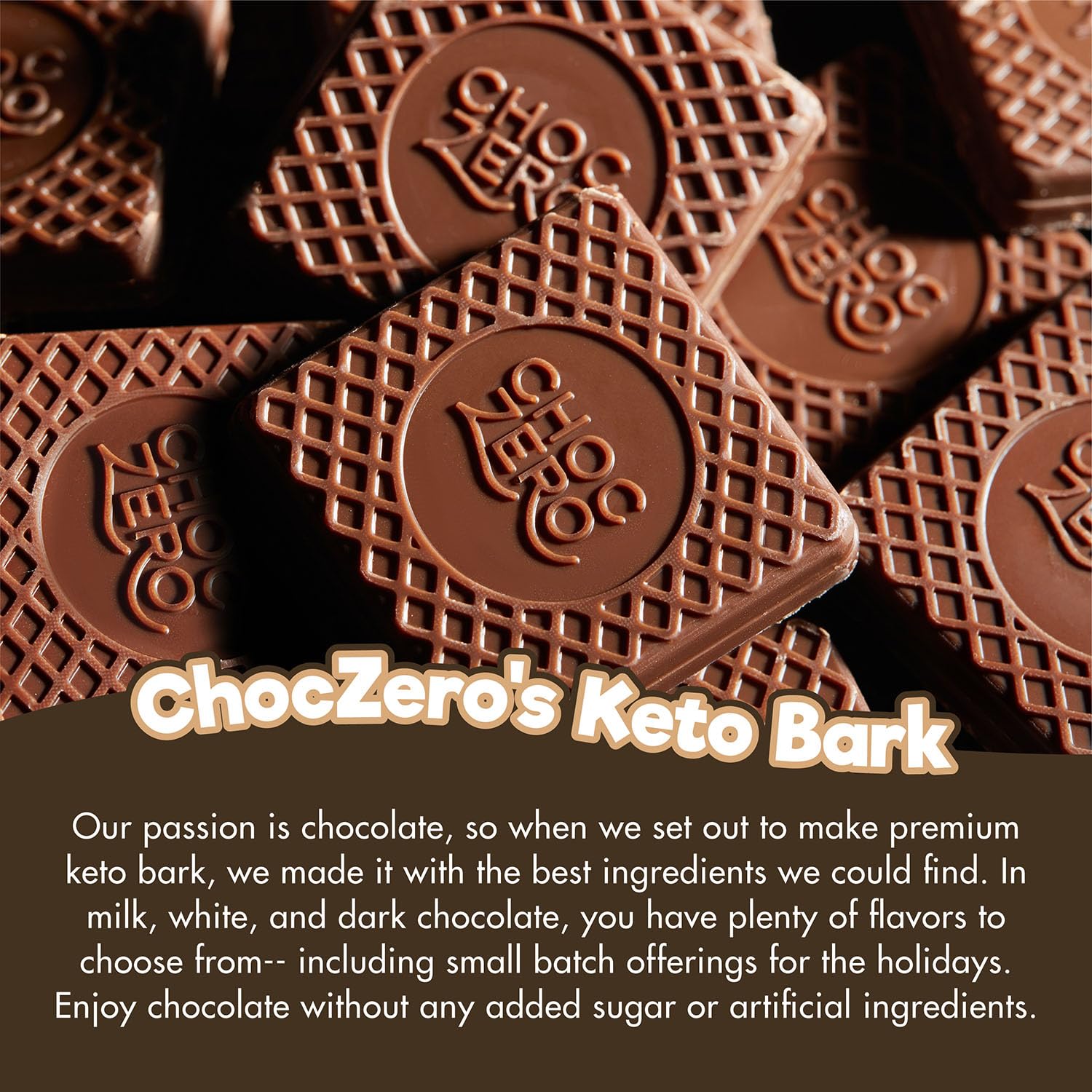 ChocZero Keto Bark - Sugar Free Milk Chocolate Hazelnut Candy Bar with No Sugar Alcohols | Low Carb, No Artificial Sweeteners | 3.2oz (4-Pack) | Perfect for Keto Diet, Diabetic Snacks & Healthy Desserts