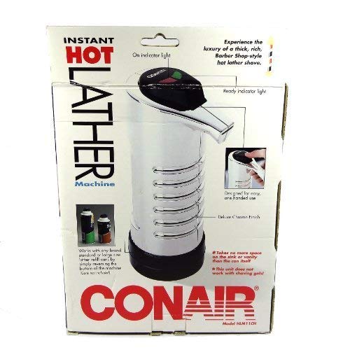 Conair HLM11CH Chrome Hot Lather Machine for Shaving - Professional Barber-Grade Foam Dispenser for Men's Grooming, Home & Salon Use