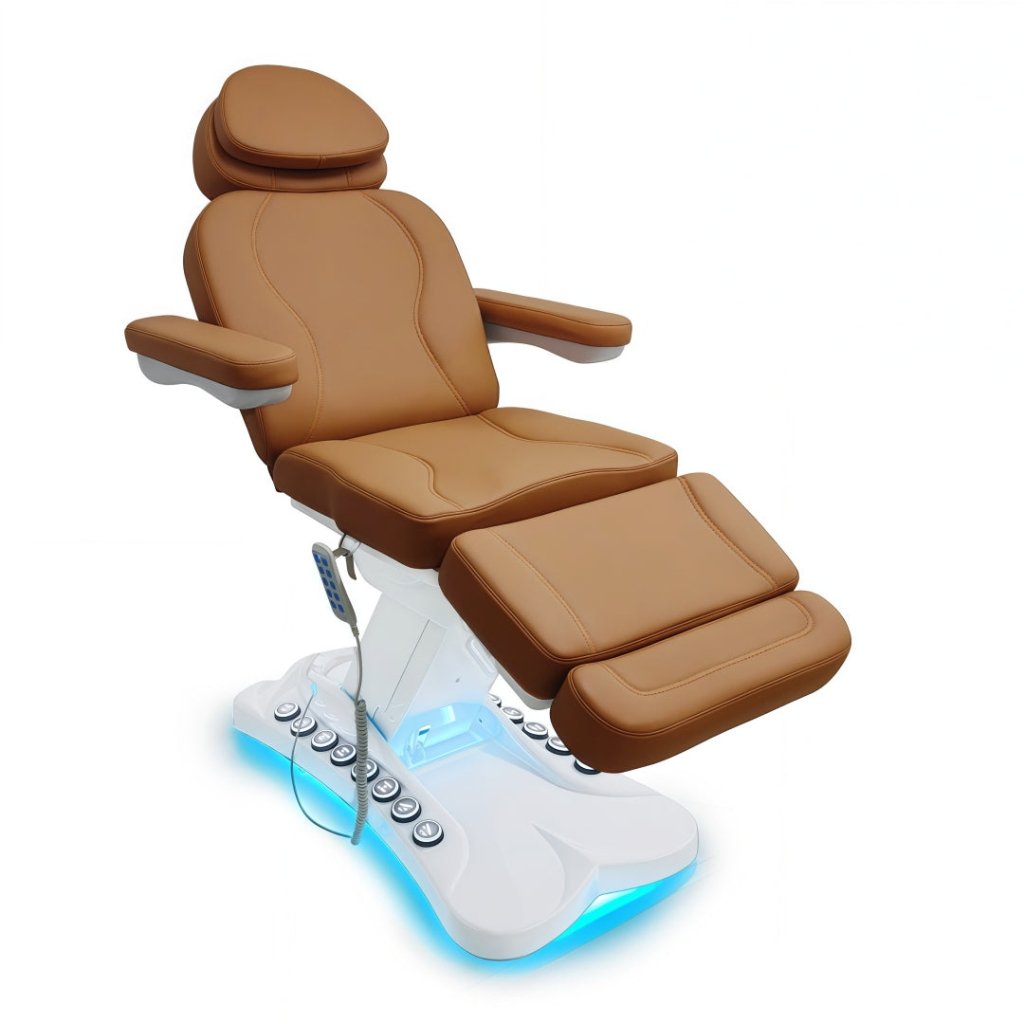 Greenlife CarryAll 4 Motors Electric Facial Bed SPA Massage Chair with Silicone Leather - Large Foot Control Buttons & Handheld Remote - Perfect for Salon, Spa, and Home Relaxation Therapy