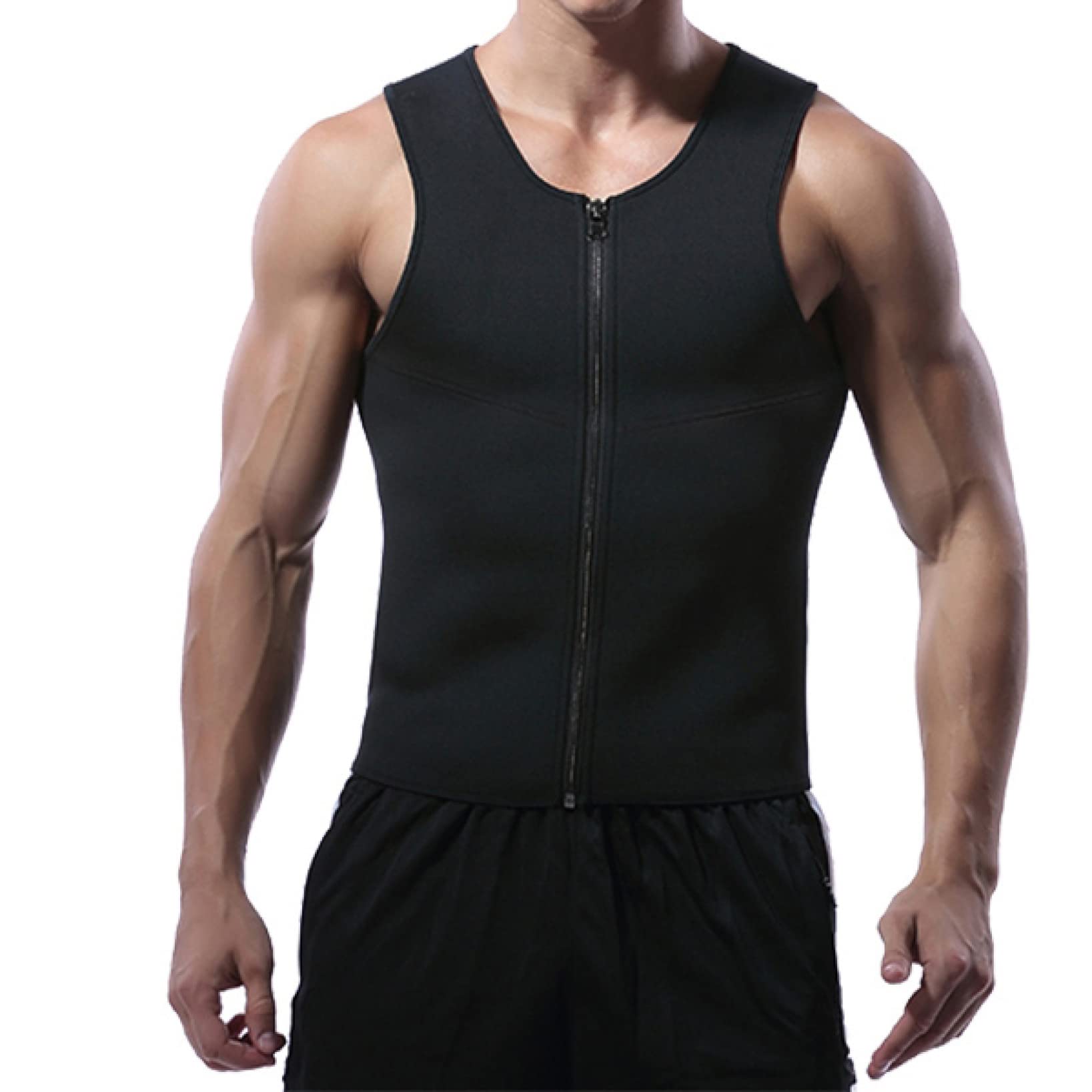 EBRICON Men's Waist Trainer & Slimming Vest - Tummy Fat Burner Corset for Weight Loss, Sauna Sweat Workout Shaper - Perfect for Gym, Running & Postpartum Recovery