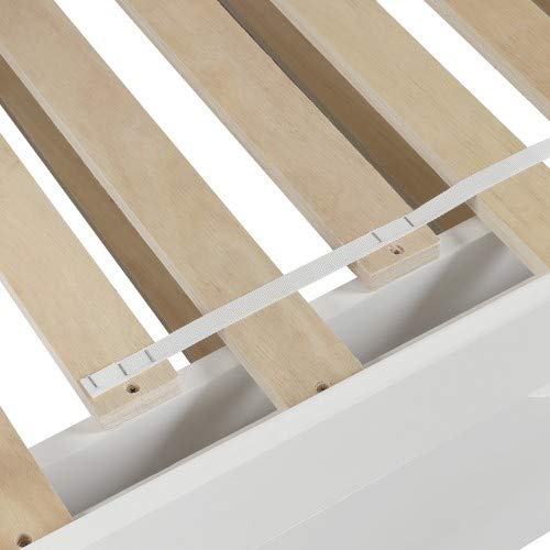 **Merai Extendable Daybed Frame with Trundle - Solid Wood Bed Frame, No Box Spring Needed, White Finish - Perfect for Guest Rooms, Kids' Rooms & Small Spaces**