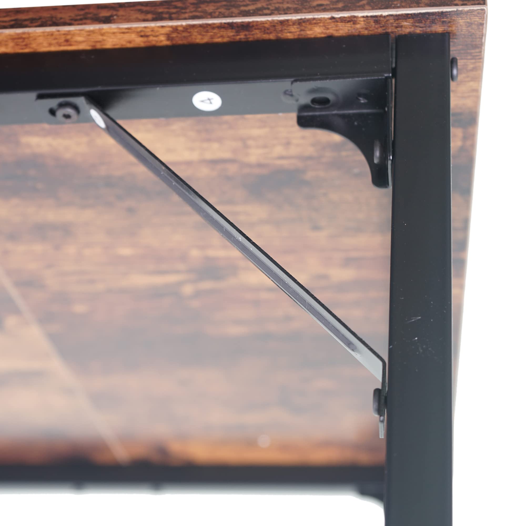 Rustic Brown Large Computer Desk Without Storage Shelf - Perfect for Home Office, Gaming, and Study Spaces