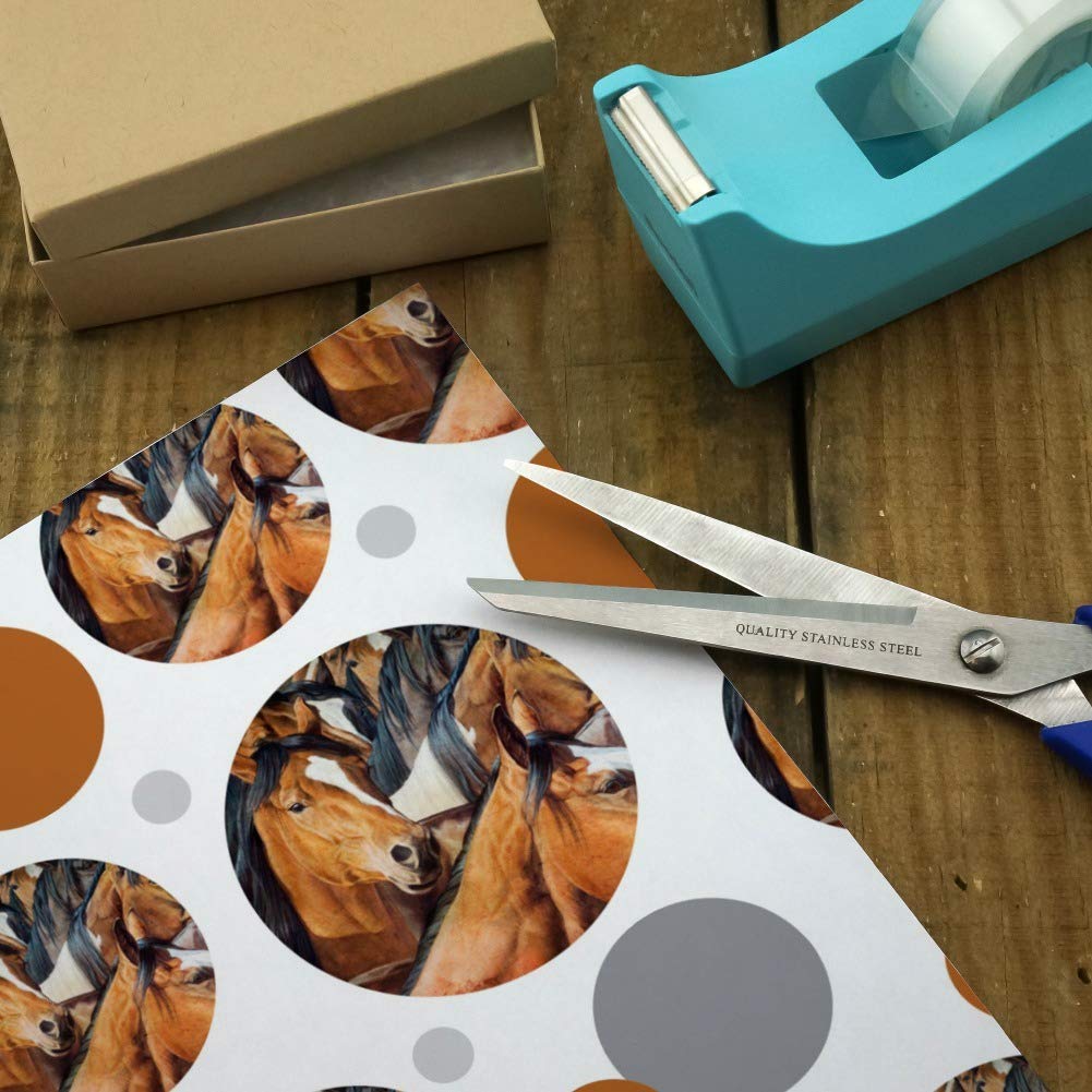 GRAPHICS & MORE Horses Gridlock Gift Wrap Wrapping Paper Roll - Premium Christmas Birthday Present Wrapping for Parties, Weddings & Special Occasions