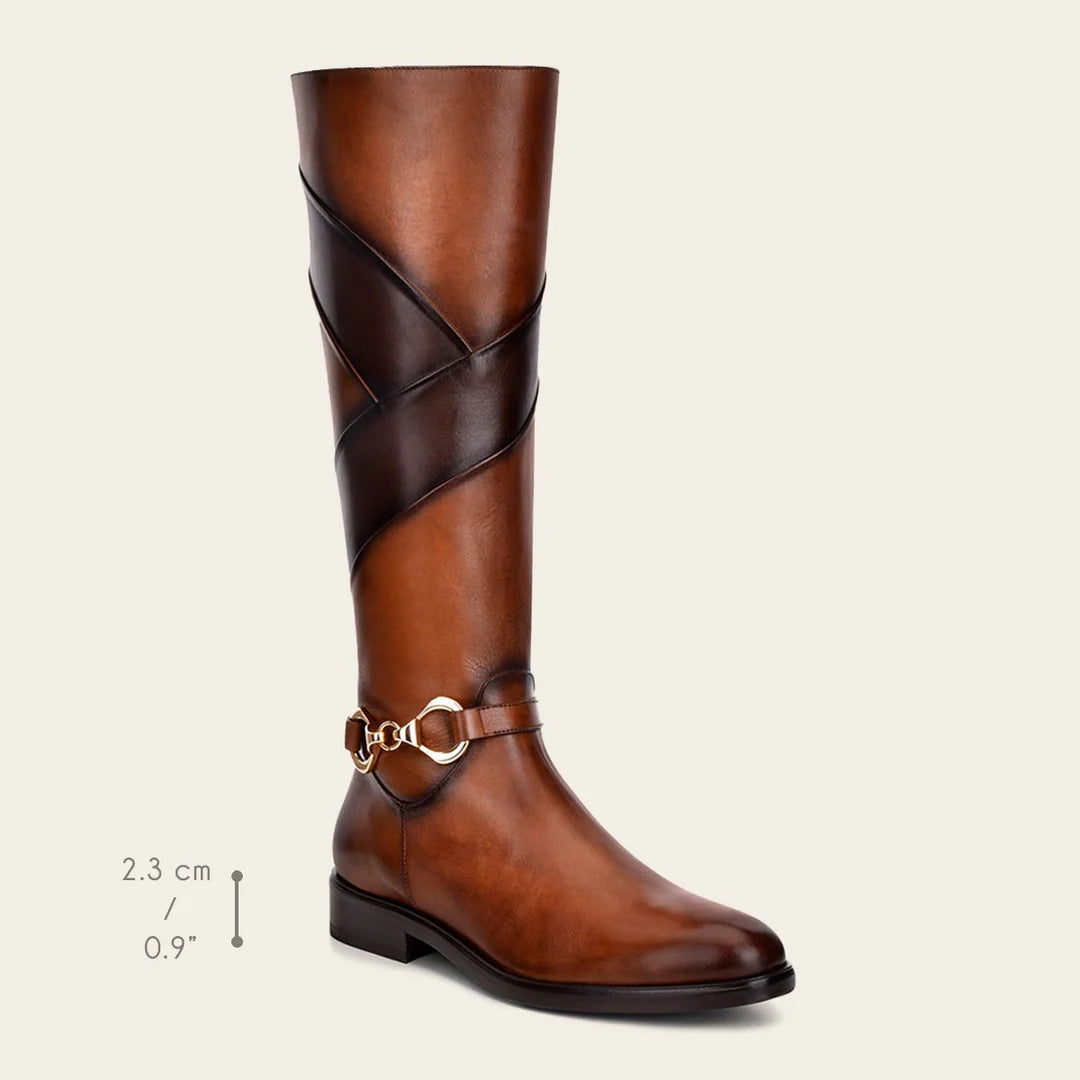 Franco Cuadra Women's Honey Casual Leather Riding Boots - Stylish & Comfortable for Everyday Wear, Horseback Riding & Fall Fashion
