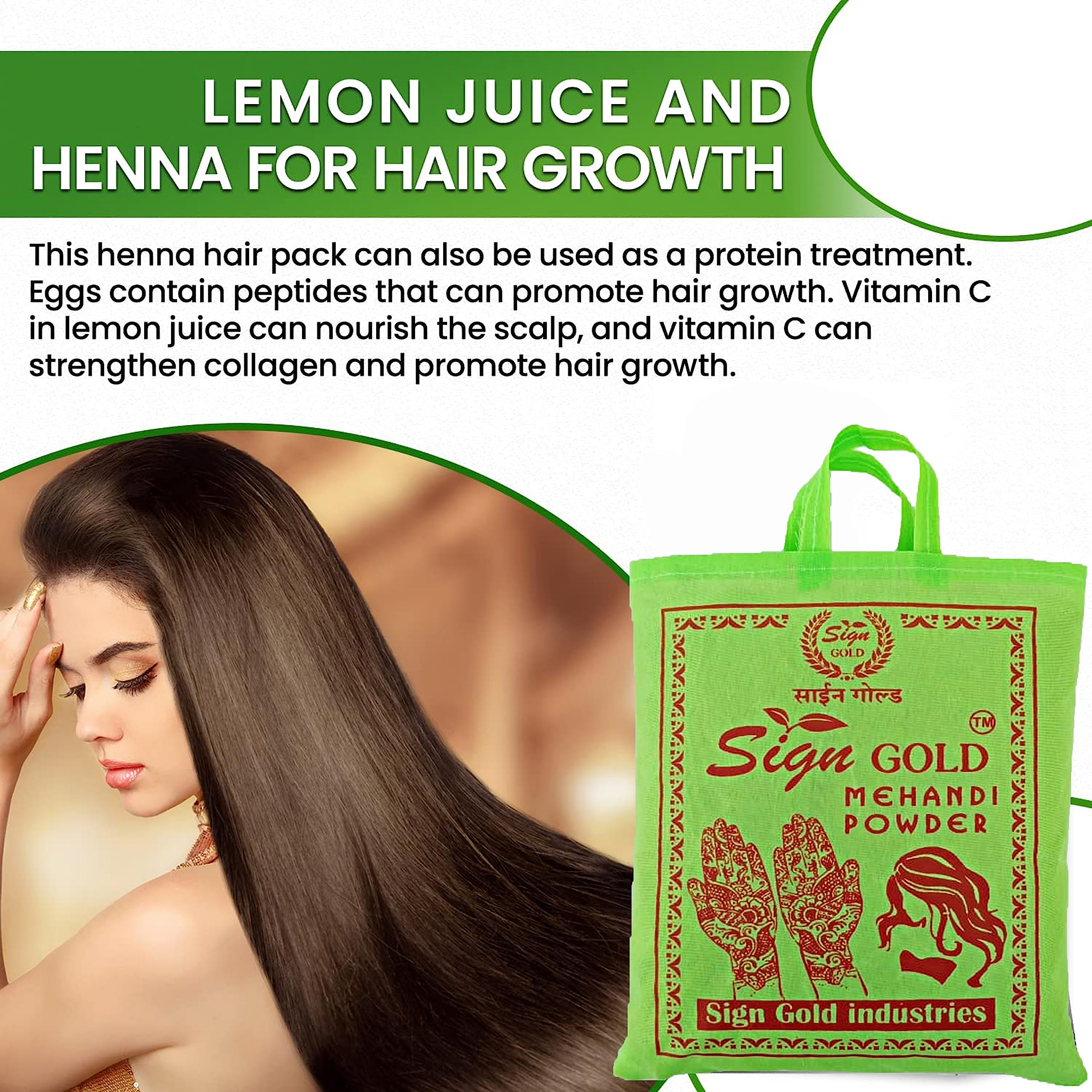 Premium Gold Henna Powder for Natural Hair Dye & Conditioning | Safe & Organic Herbal Hair Color for DIY Styling at Home