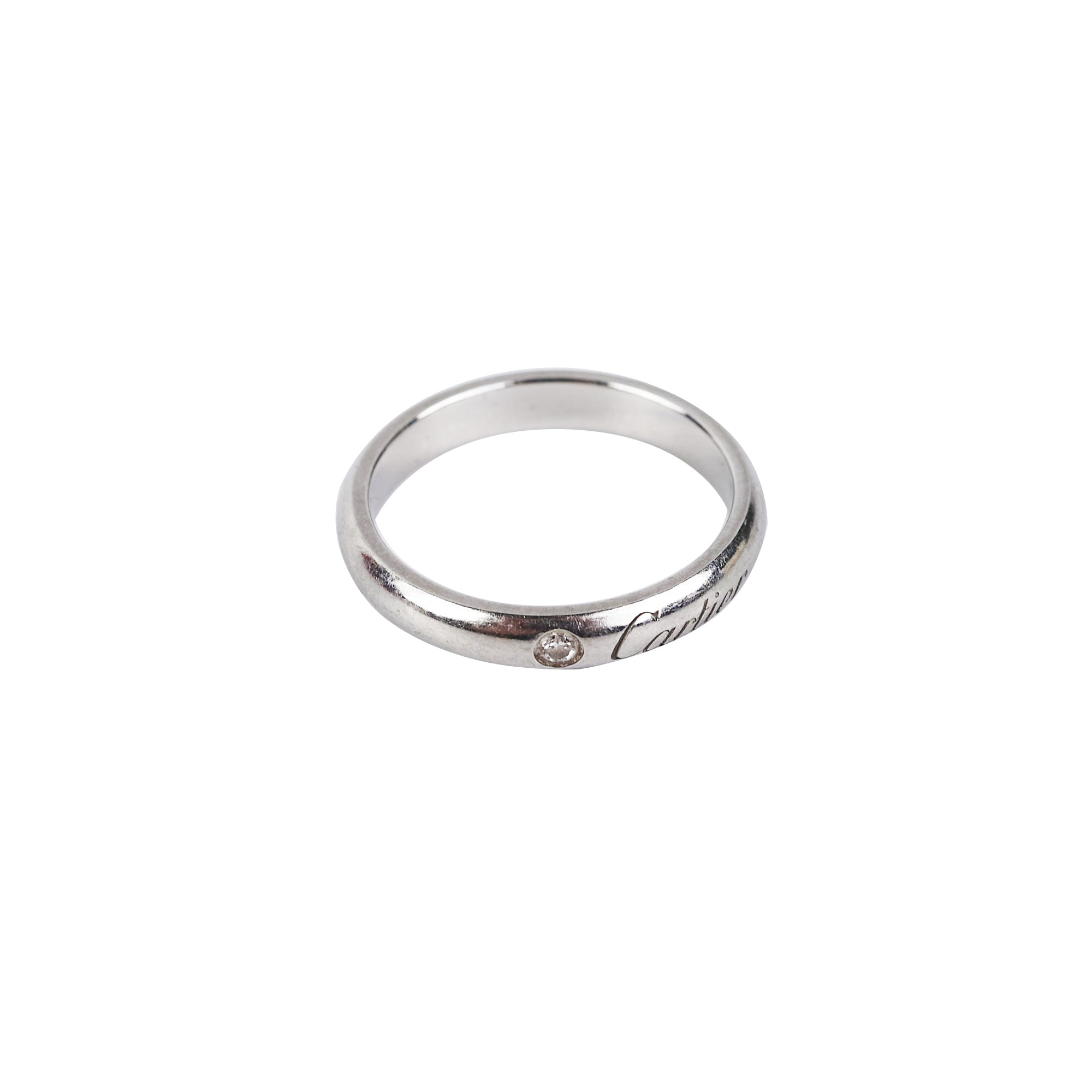 Cartier C De Cartier Platinum Diamond Ring Size 49 - Luxury Wedding Band for Engagement & Anniversary Gifts