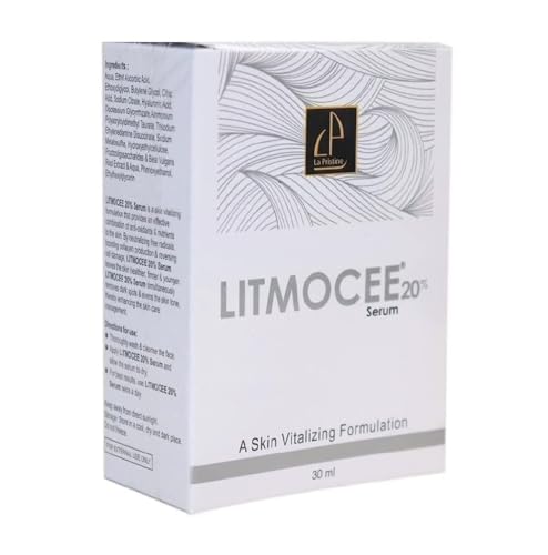 Litmocee 20% Vitamin C Serum 30ml - Brightening Facial Treatment for Dark Spots & Wrinkles - Day & Night Skincare Routine