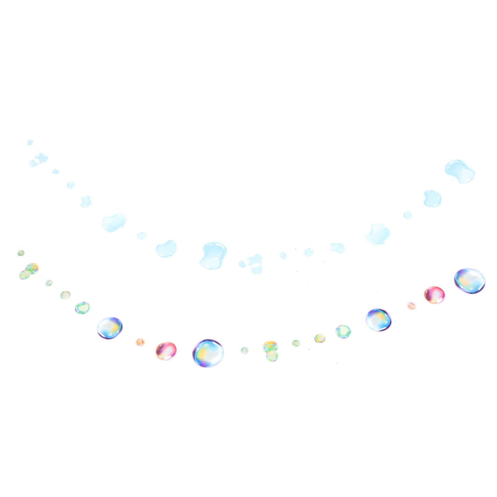 Amosfun 2Pcs Mermaid Bubble Garland Hanging Banner - Colorful Blue Ocean Party Decorations for Birthday, Baby Shower & Under the Sea Theme Events