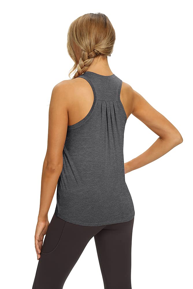 Women's High Neck Racerback Tank Tops - Mippo Loose Fit Workout & Yoga Shirts for Gym, Running, and Fitness Activities