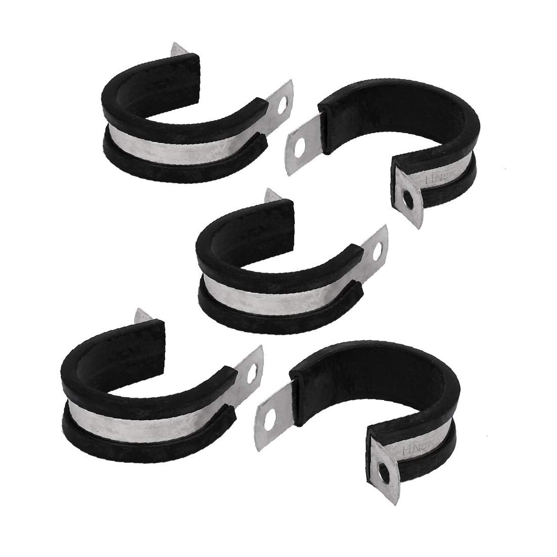 X-DREE 30mm EPDM Rubber Lined P Clips - Heavy Duty Cable Hose Pipe Clamps Holder (5 Pack) - Perfect for Automotive Wiring, Marine Applications & Industrial Pipe Management