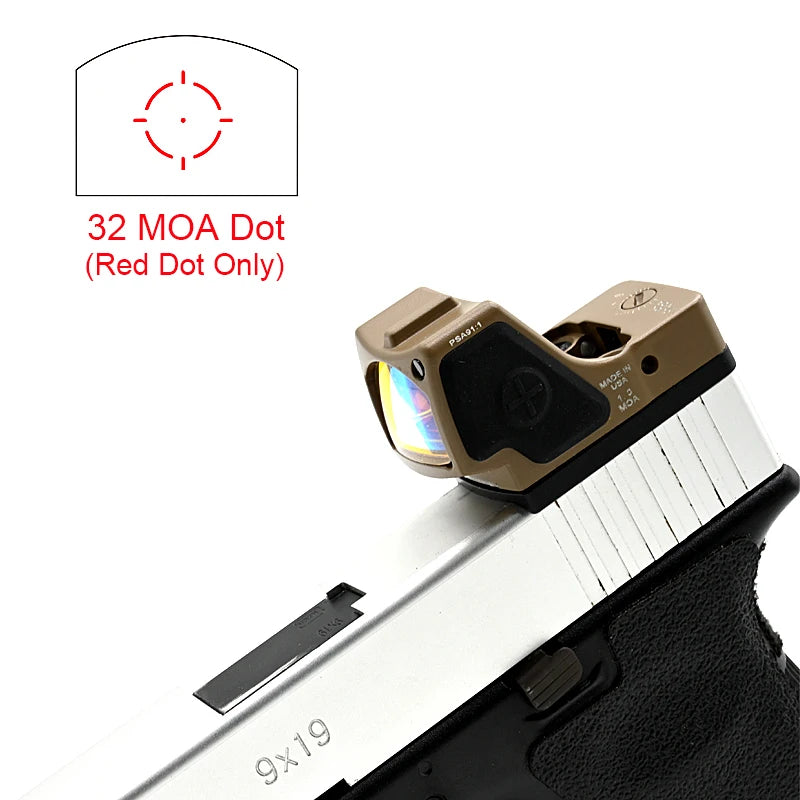 Tactical RMR HD Red Green Dot Sight - Compact Pistol Reflex Sight with Light Sensing System | Picatinny Mount Scope Optics for Rifles & Handguns | Ideal for Hunting, Shooting Range & Tactical Training