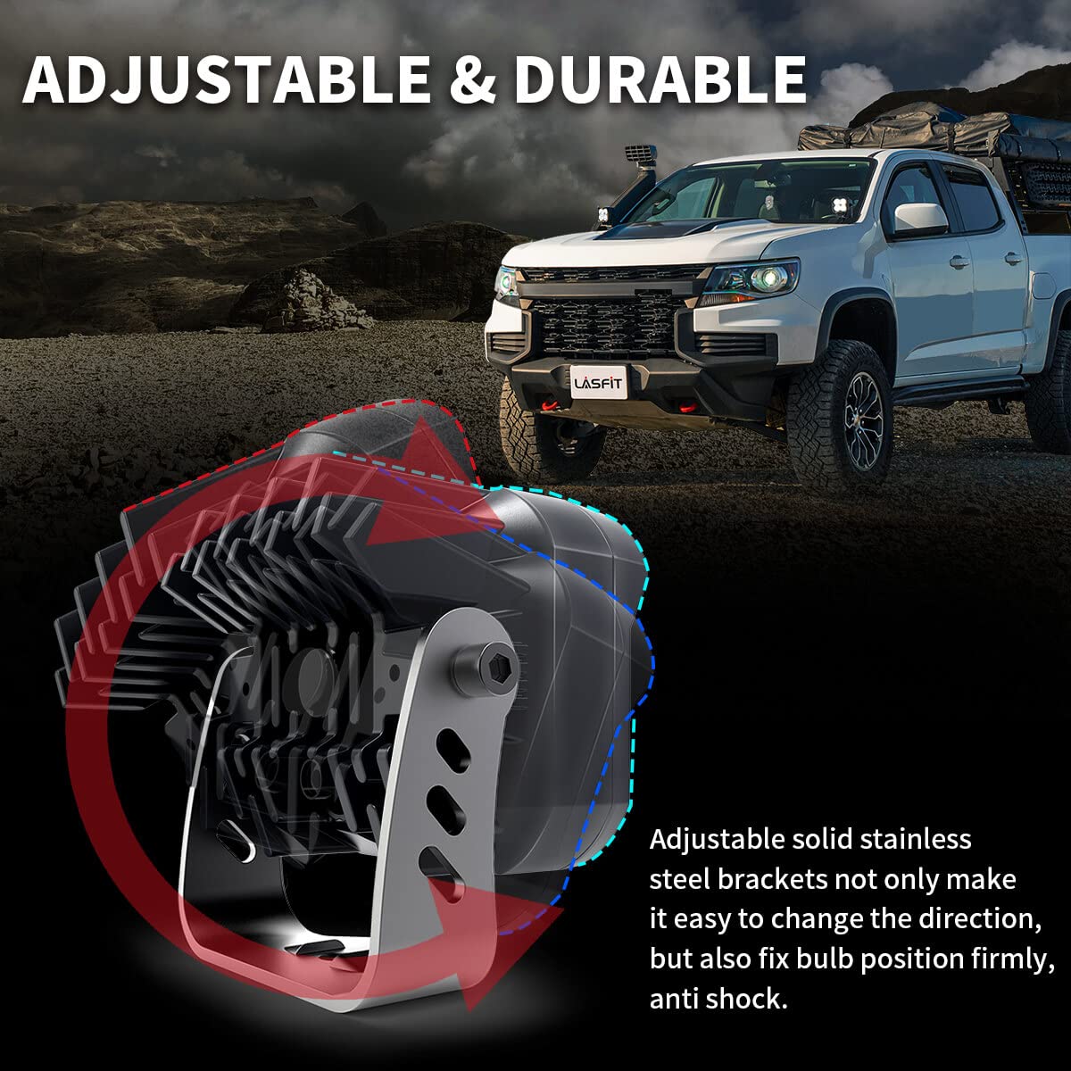 LASFIT 3 Inch Yellow LED Fog Lights - 36W Off-Road LED Pods with TIR Optics (Pair) - Perfect for Trucks, Jeeps & ATVs in Low Visibility Conditions