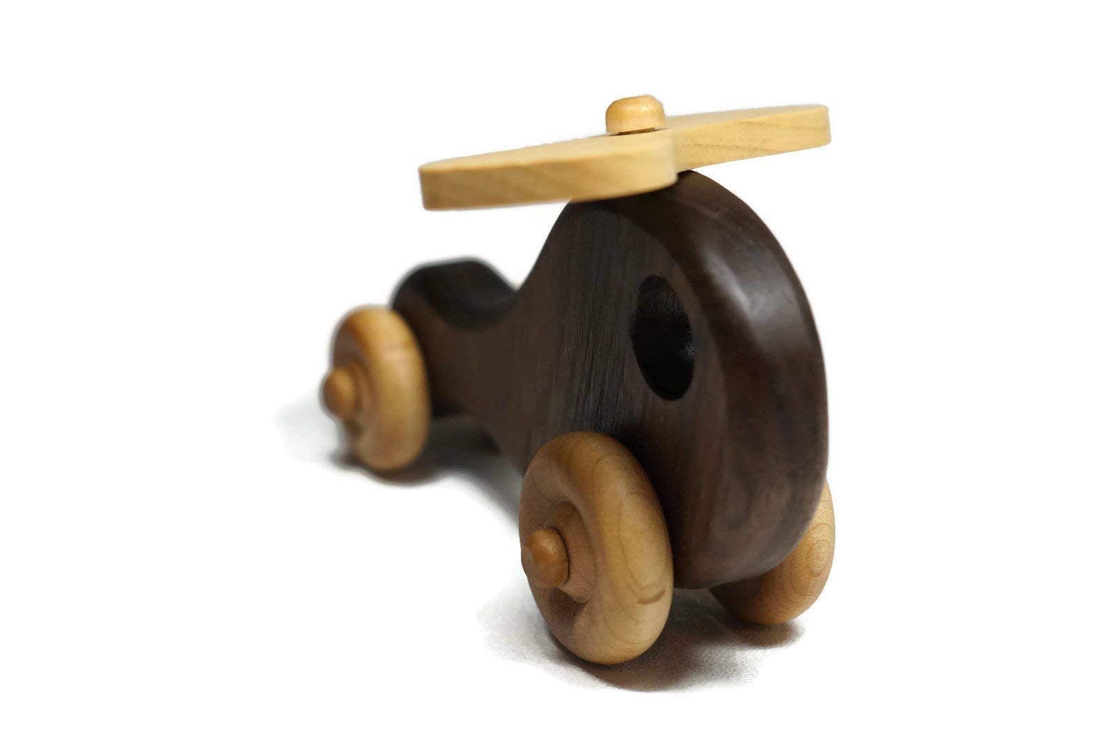 Wooden Toy Helicopter Push Toy for Toddlers - Eco-Friendly Educational Pull Along Toy for Kids - Perfect for Indoor & Outdoor Play, Birthday Gifts, and Early Childhood Development