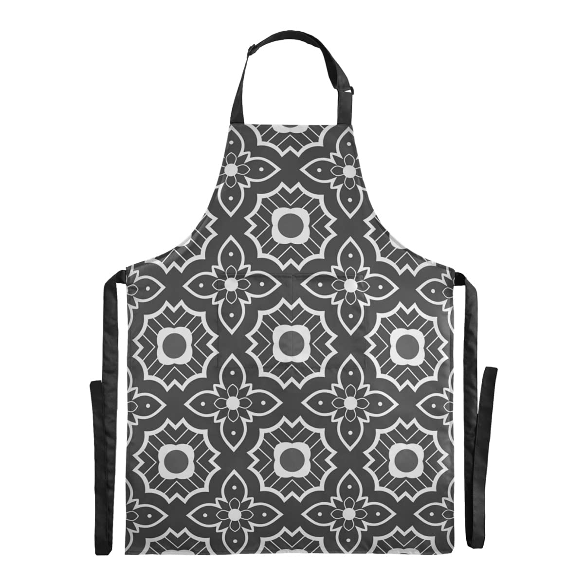 Waterproof Daisy Morning Glory Flower Bib Apron - Adjustable Straps & Large Pocket for Nail Technicians, Dishwashers, Barbers - Funny Kitchen Apron for Adults & Stepdads - Perfect for Salons, Barbershops & Home Cooking