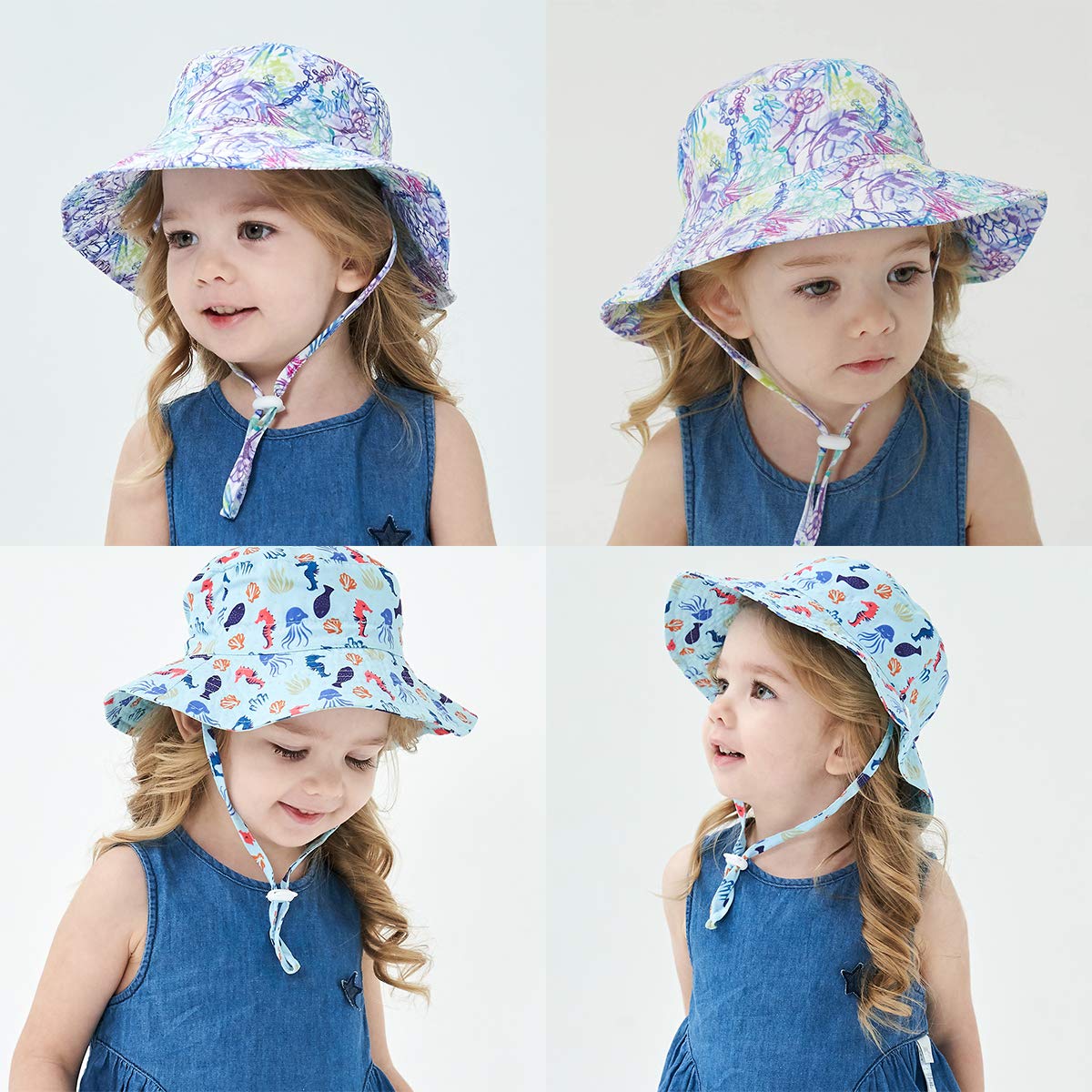 UPF 50+ Baby Sun Hat for Toddlers - Adjustable Wide Brim Beach & Swim Hat for Boys & Girls - Perfect for Summer Outdoor Activities, Pool Parties, and Beach Vacations