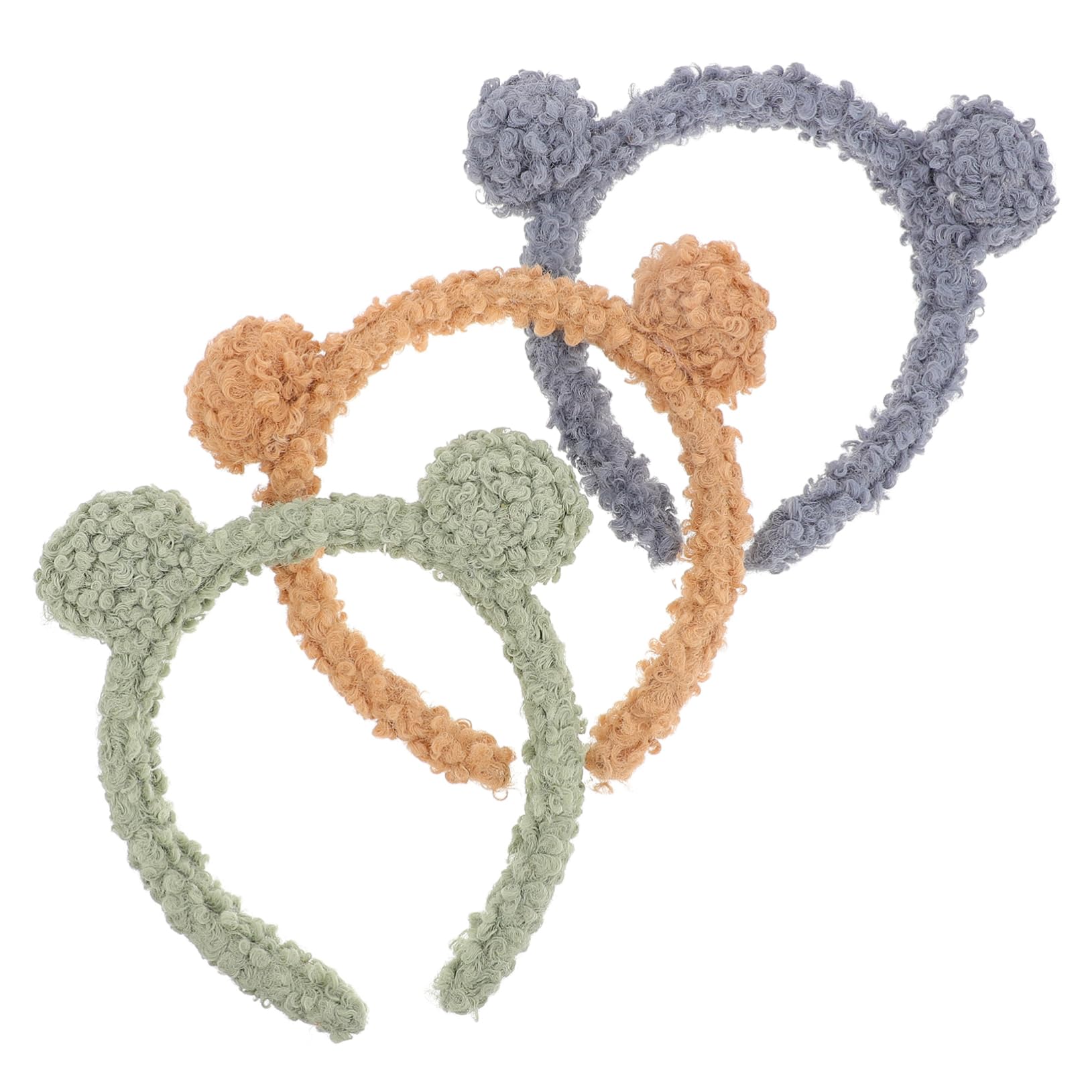 Minkissy 3-Piece Plush Ear Headband Set - Fluffy Ball Headbands for Girls, Women, Boys - Perfect for Parties, Cosplay, Halloween & Masquerade Costumes - Soft & Comfortable for Daily Wear or Special Events