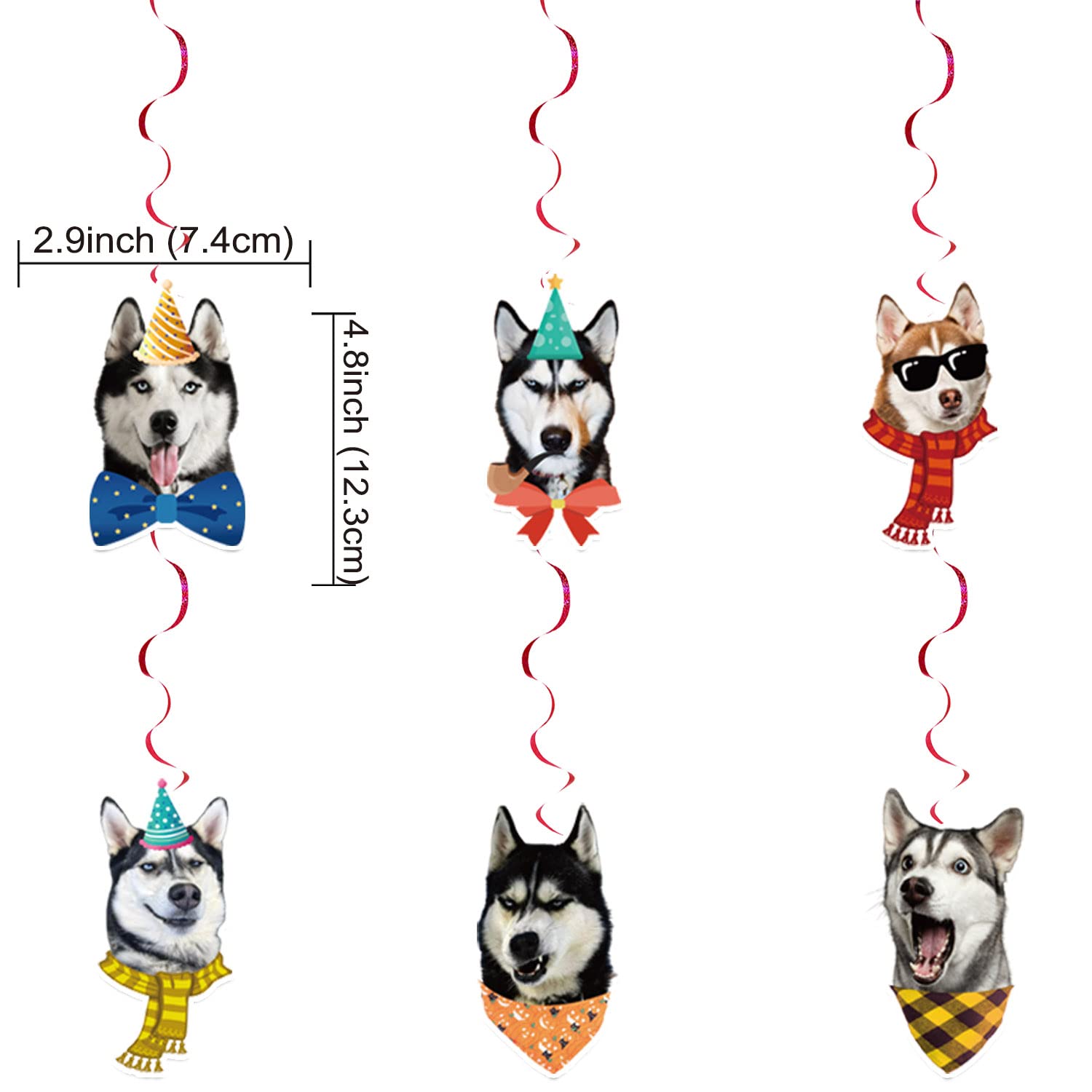 Funny Siberian Husky Birthday Party Decorations Set - Husky Theme Banner, Cake Topper, Balloons & Puppy Party Supplies for Dog Lovers | Perfect for Husky Themed Birthday Celebrations, Dog Adoption Parties & Pet Lover Gatherings