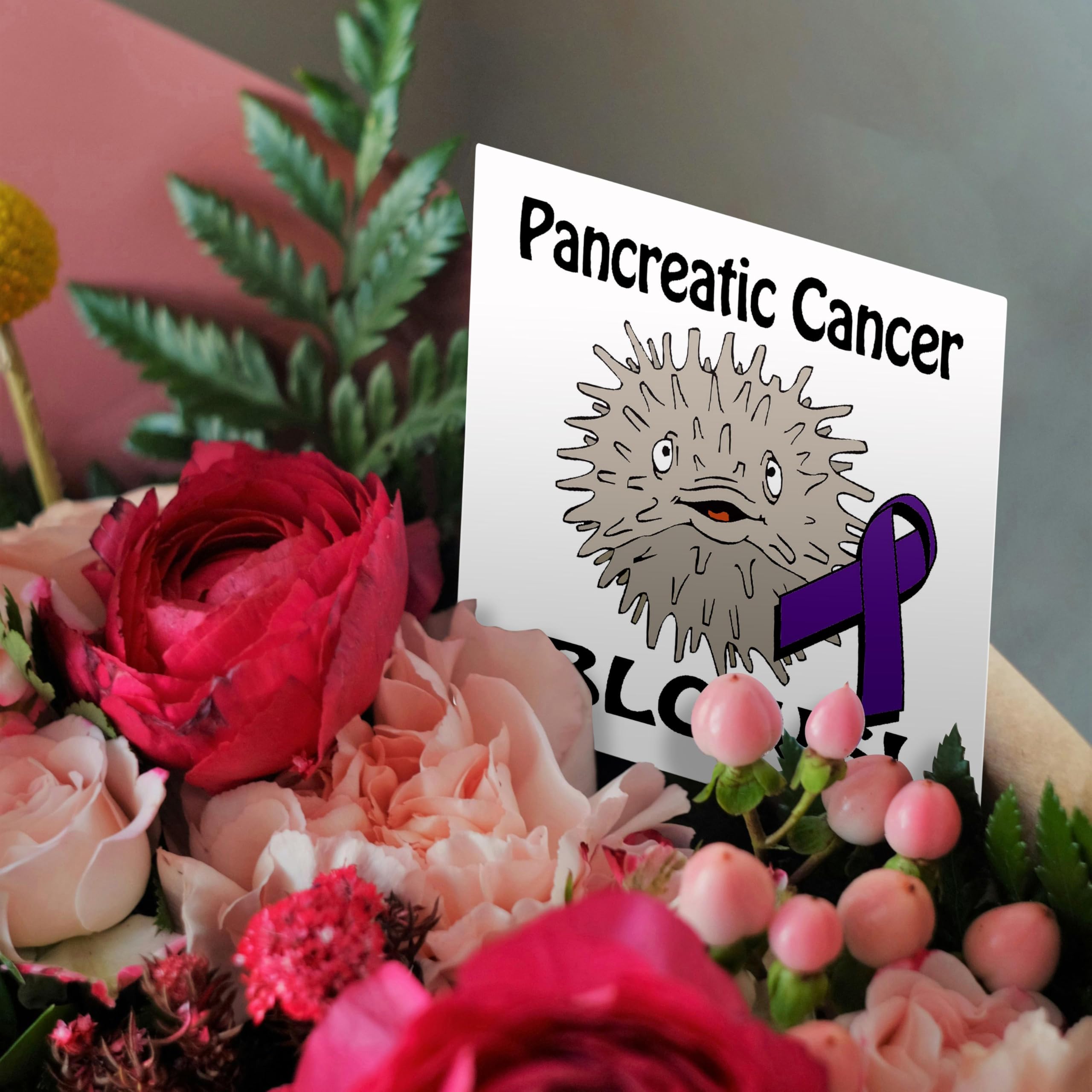 Pancreatic Cancer Awareness Greeting Card with Ribbon Design - Support & Raise Awareness - Perfect for Fundraisers, Survivors & Loved Ones