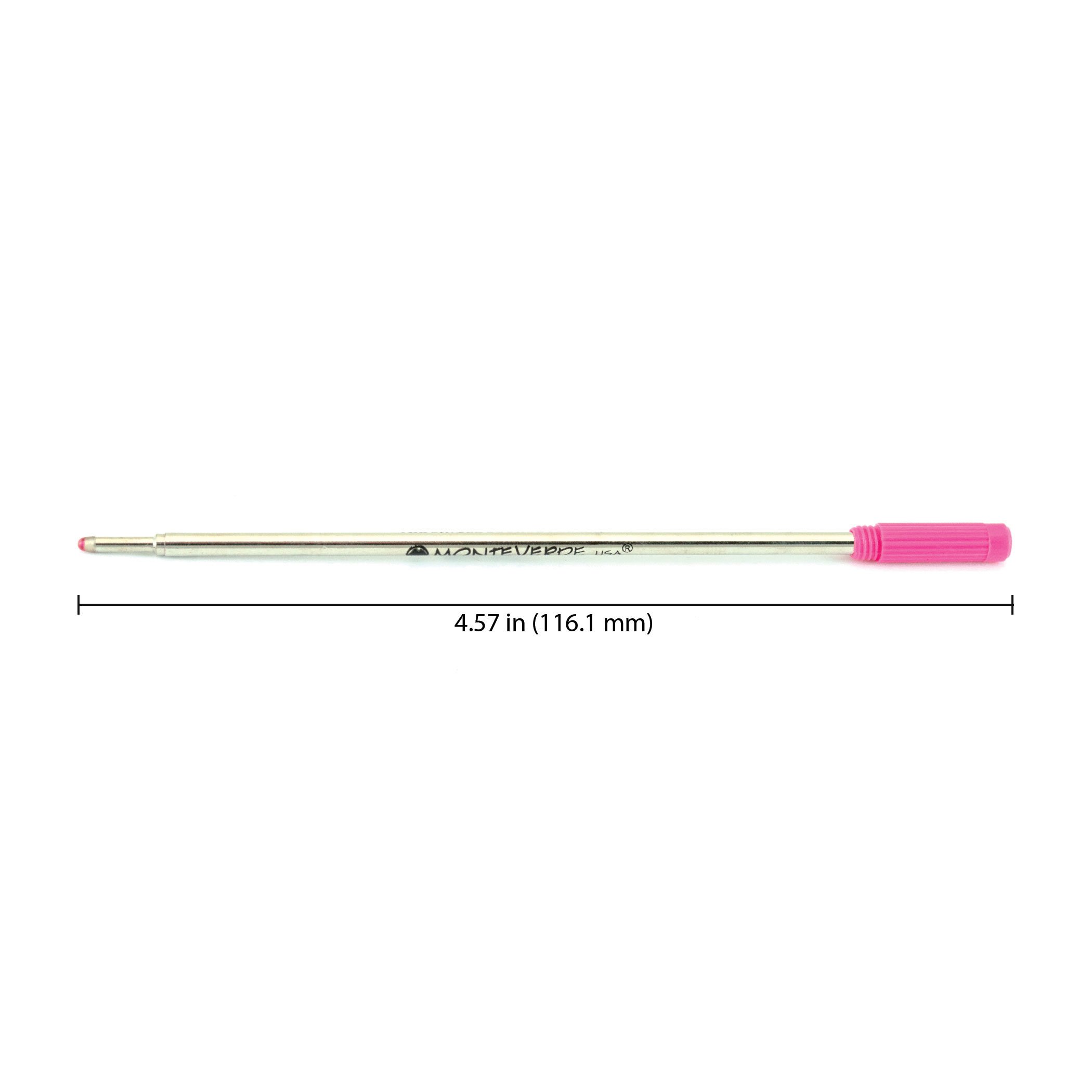 Monteverde C134PK Medium Pink Ballpoint Refill - 50 Pack for Cross Ballpoint Pens | Smooth Writing for Office, School & Everyday Use
