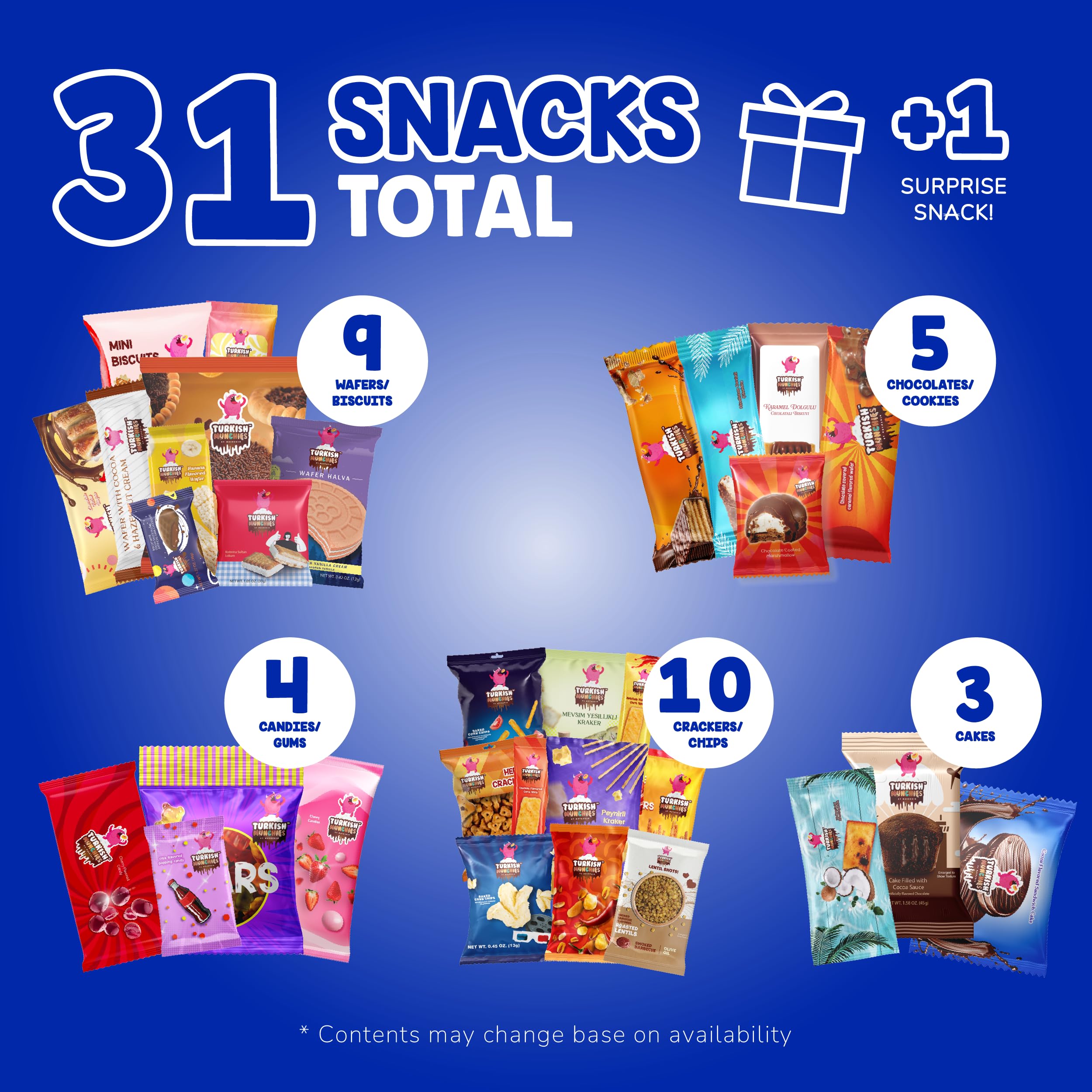 Premium International Snack Box | 32 Exotic Global Snacks & Candies from Turkey, Asia & Worldwide | Unique Gourmet Food Gift for Adults & Kids | Perfect for Parties, Office Treats & Cultural Food Exploration