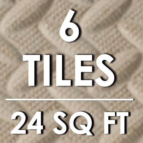 Beige - 1/2 Inch - 24 Sq Ft - 6 Tiles