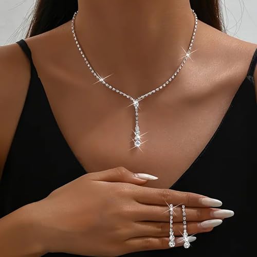 F:Silver Prom Jewelry Set