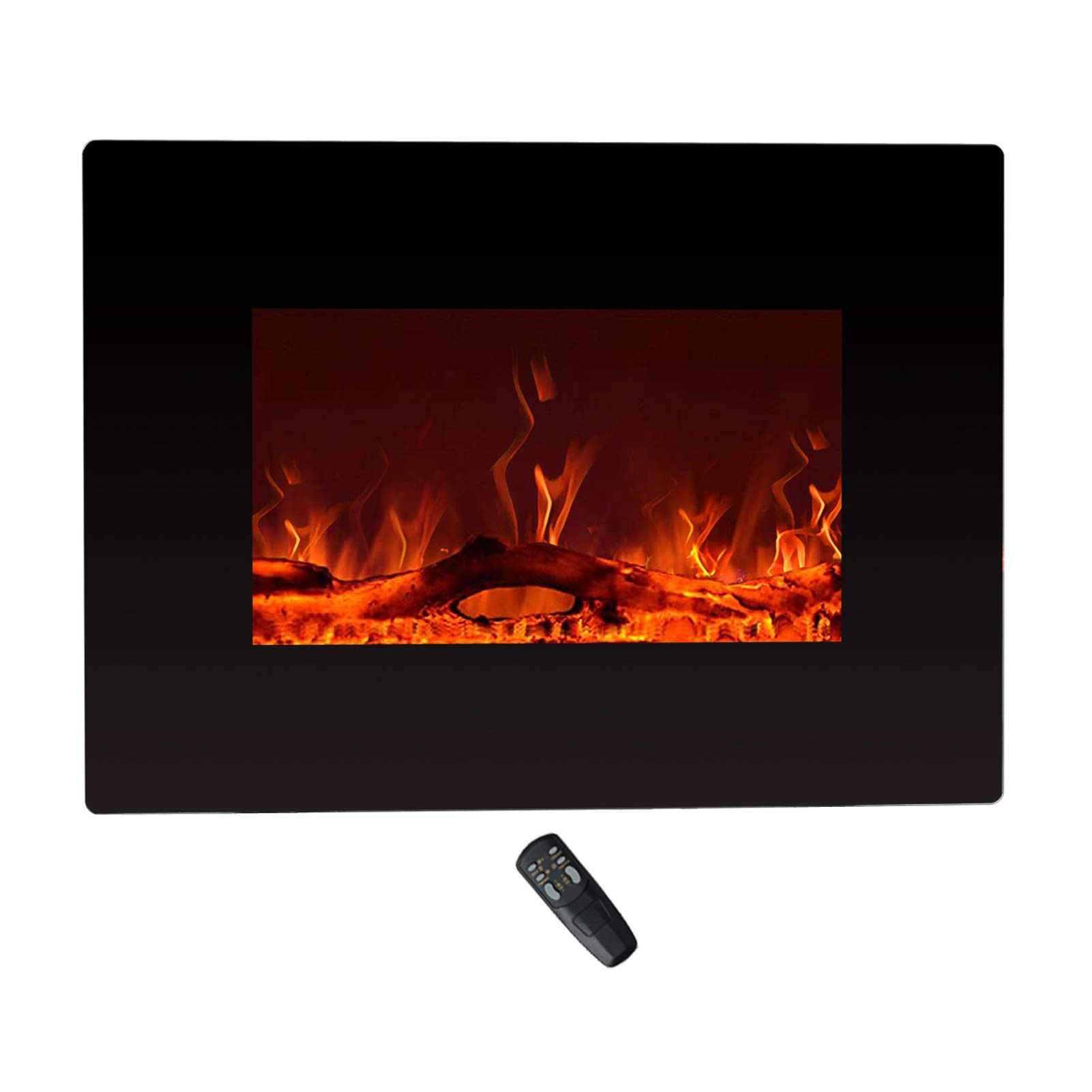 C-Hopetree 22 Inch Wide Electric Fireplace Heater - Wall Mounted or Freestanding with Remote & Thermostat - Perfect for Bedroom, Living Room & Office Warmth