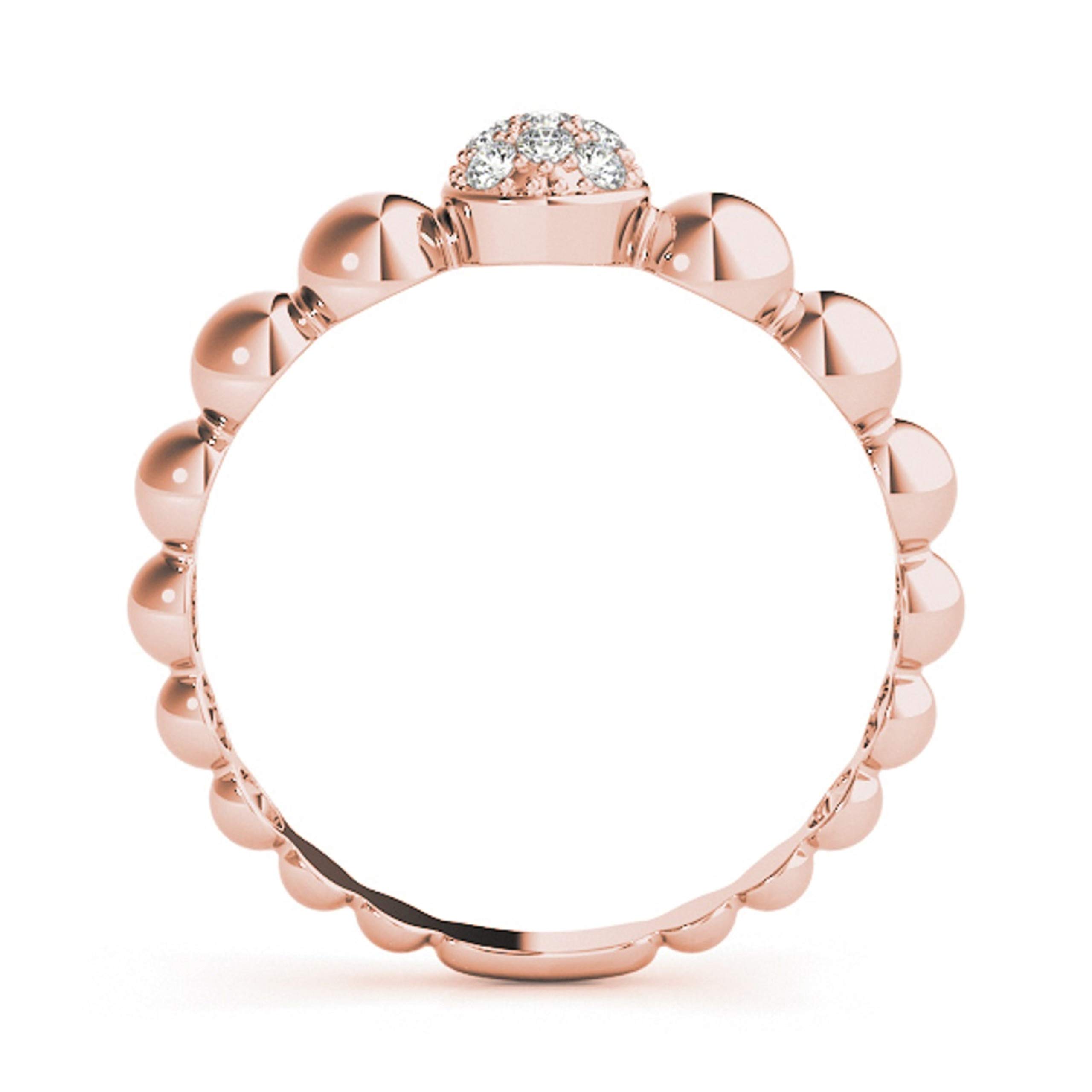10K Round White Diamond Ring in Solid Rose, White & Yellow Gold - Elegant Valentine's Day Gift for Her, Anniversary, Engagement & Wedding Jewelry