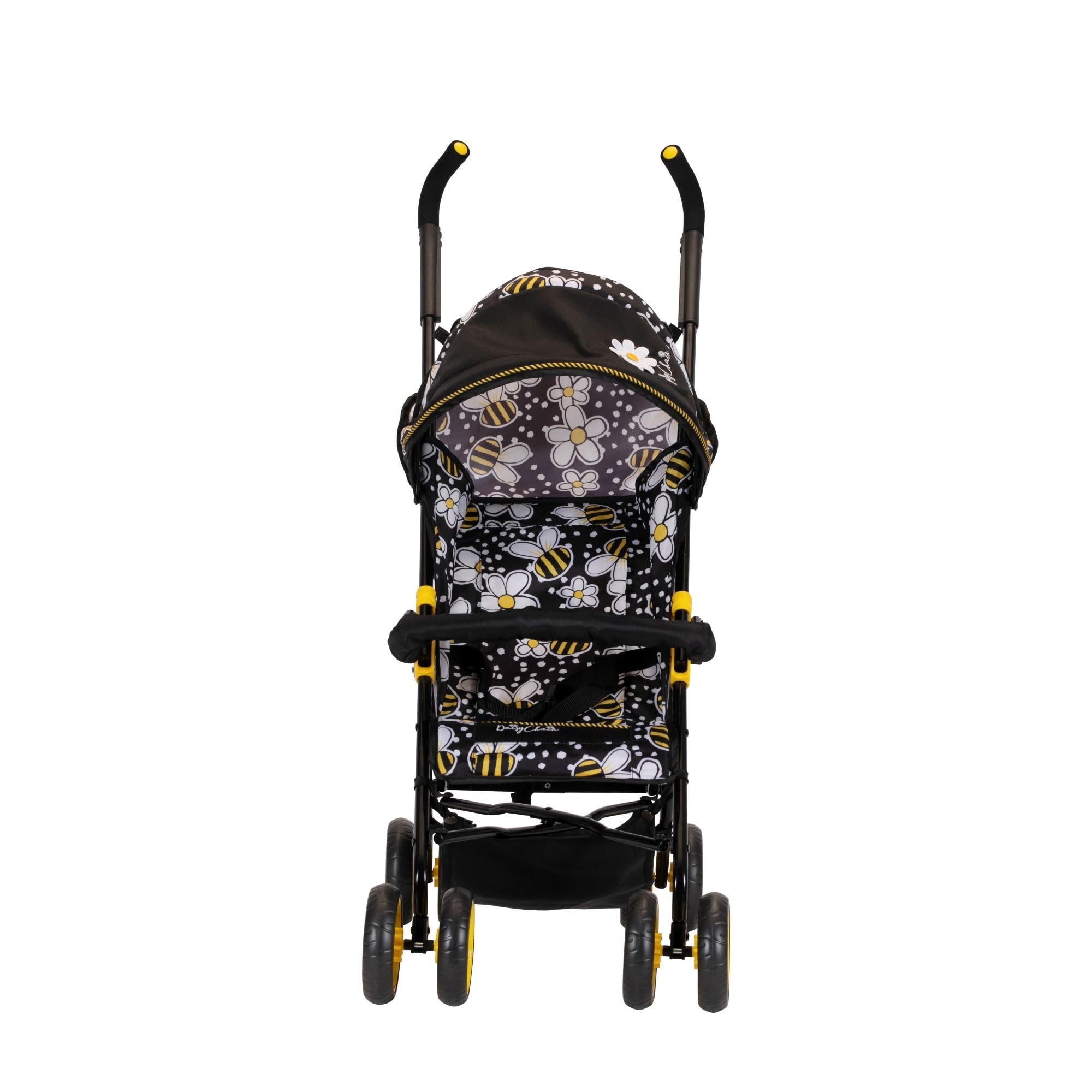 Zipp Zenith Adjustable Daisy Chain Doll Stroller for Kids Ages 6-13 - 89-95cm Handle Height (Bumblebee) - Perfect for Outdoor Walks, Playdates & Pretend Play
