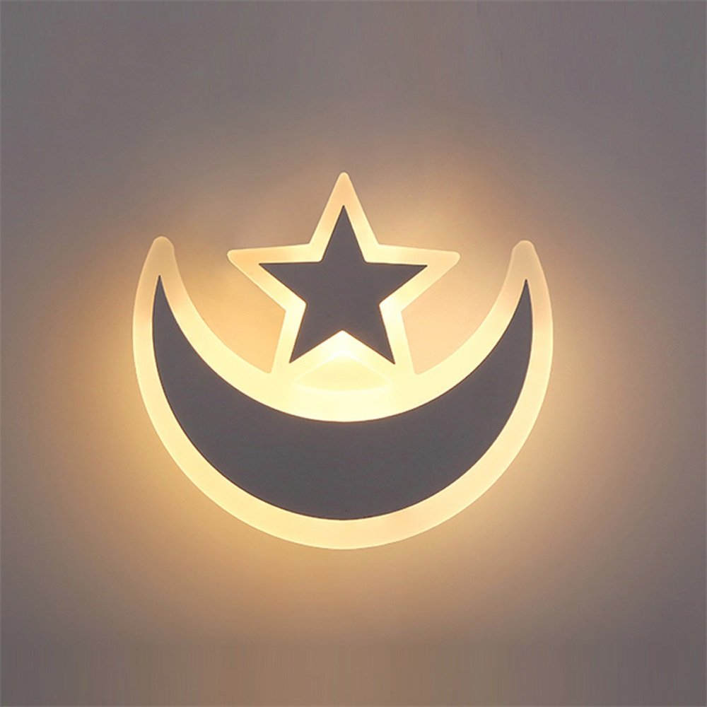 Modern Acrylic LED Wall Lamp - Moon Shape White Light for Living Room, Bedroom, Kids Room, Restaurant & Bar Decor - Creative Decorative Lighting for Reading, Study & Relaxation