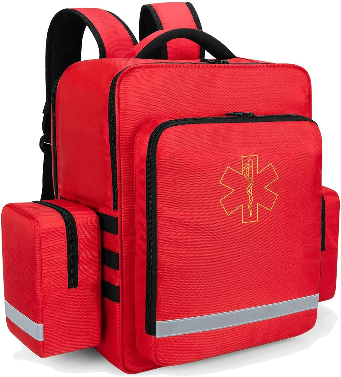 EMT Emergency Red Medical Backpack - First Responder Trauma Kit for EMTs, Paramedics & First Aid - Perfect for Emergencies, Outdoor Adventures & Disaster Preparedness