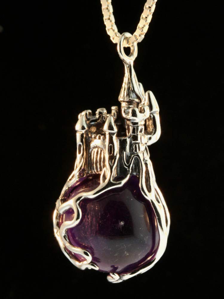 Castle in the Clouds Necklace - Sterling Silver Crystal Pendant with Orb Charm | Elegant Jewelry for Women, Gift for Her | Perfect for Weddings, Anniversaries & Special Occasions