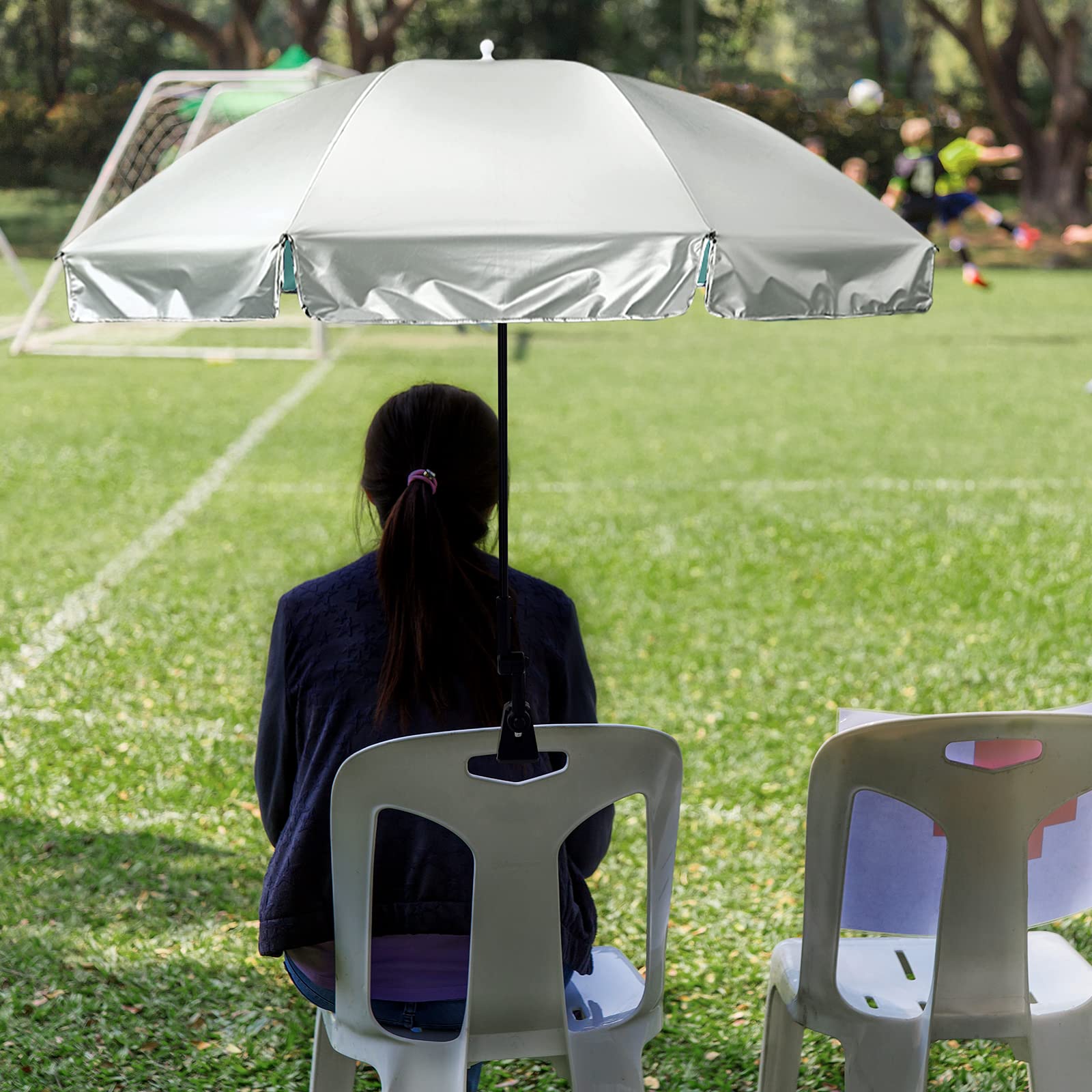 G4Free UPF 50+ Universal Clamp-On Adjustable Sun Shade Umbrella - UV Protection for Beach Chairs, Strollers, Wheelchairs, Patio Chairs & Golf Carts - Perfect for Outdoor, Travel & Leisure Activities
