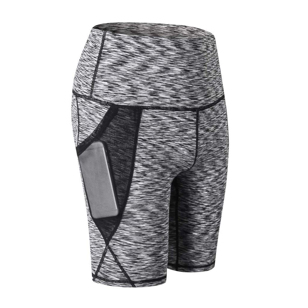 Women's High Waisted Yoga Shorts with Tummy Control - Breathable Workout Running Athletic Shorts with Pockets - Perfect for Yoga, Gym & Lounge Wear