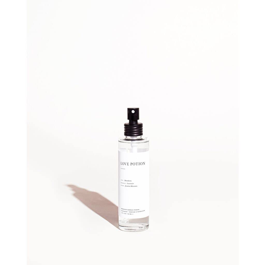 Brooklyn Candle Studio Love Potion Long-Lasting Fragrance Mist - Jasmine, Lavender & Mandarin Scented Room Spray for Body, Linens & Home | Air Freshener for Bedroom, Bathroom & Living Spaces | Vegan, Clean Ingredients | Perfect for Relaxation & Aromatherapy