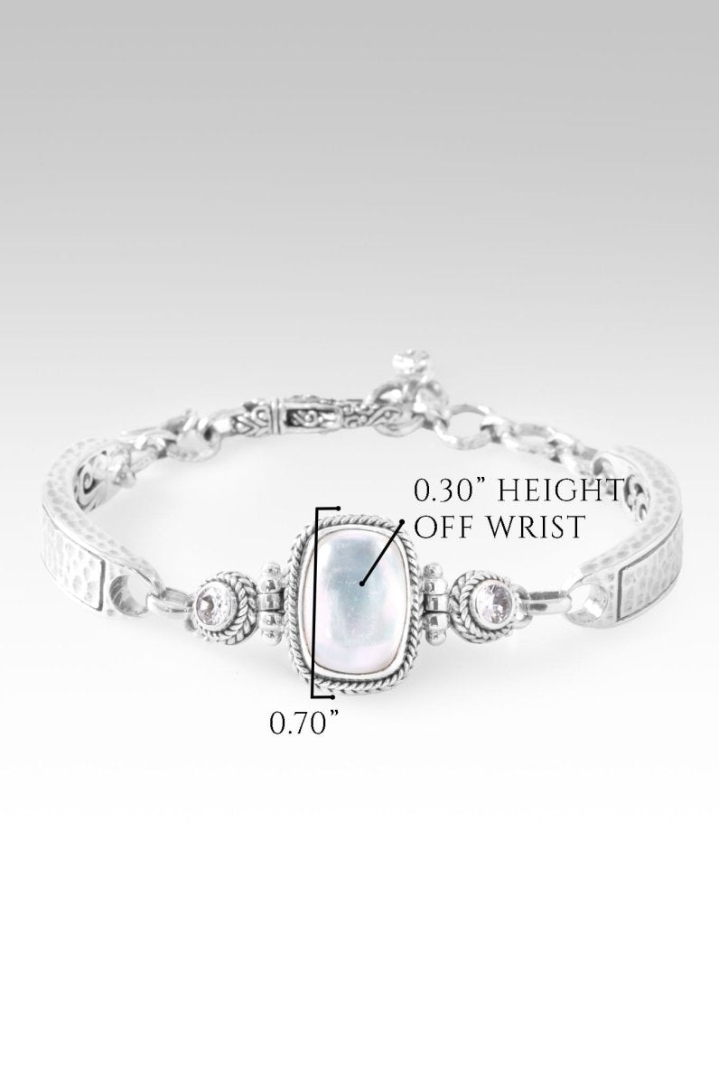 Faithful Now Bracelet™ - White Mother of Pearl Quartz & White Zircon Jewelry for Women | Elegant Gift for Anniversary, Wedding & Special Occasions