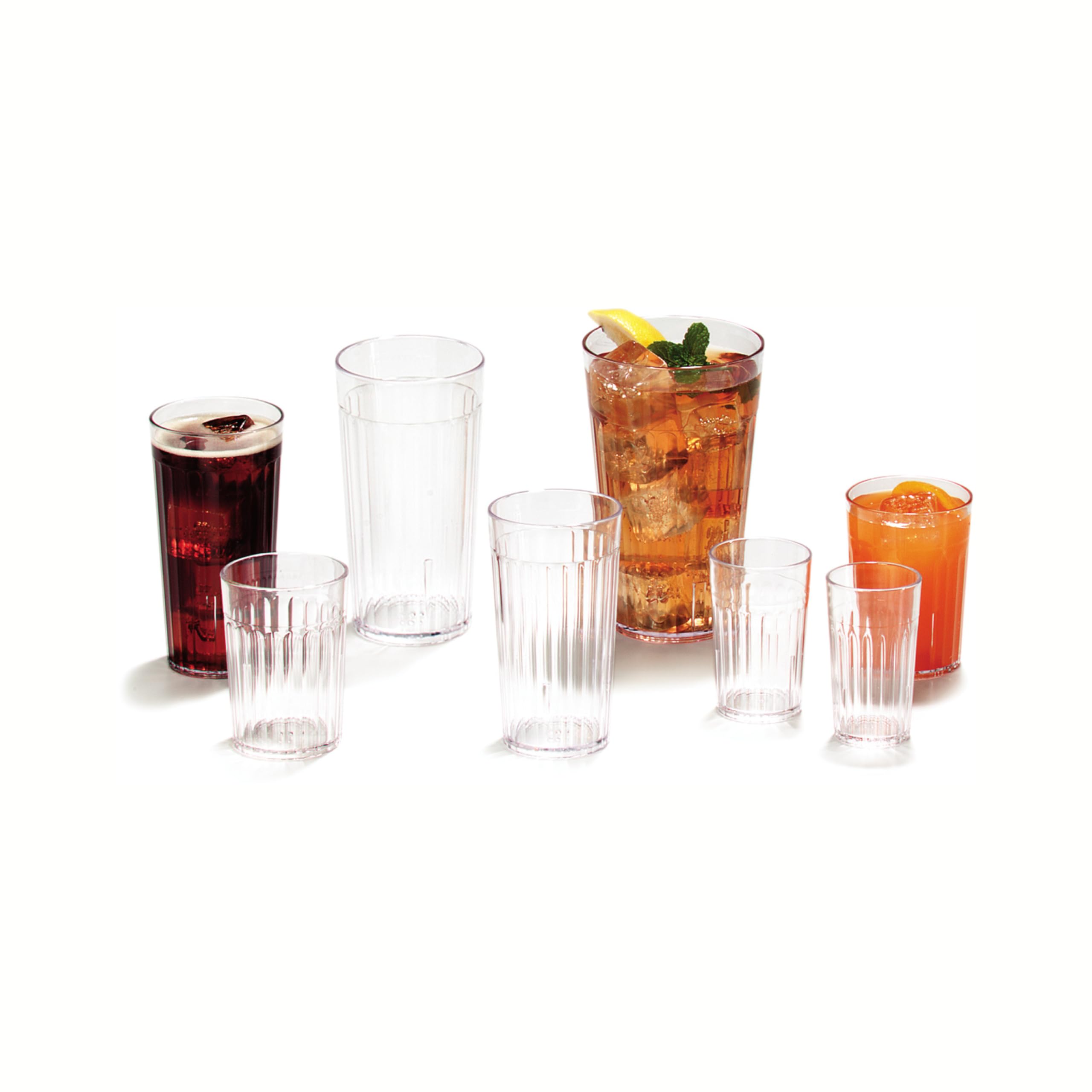 Carlisle 4.2 oz Clear Plastic Bistro Tumblers - Bulk Pack of 144 - Durable Restaurant & Catering Drinkware for Commercial Kitchens, Cafes, and Buffet Service