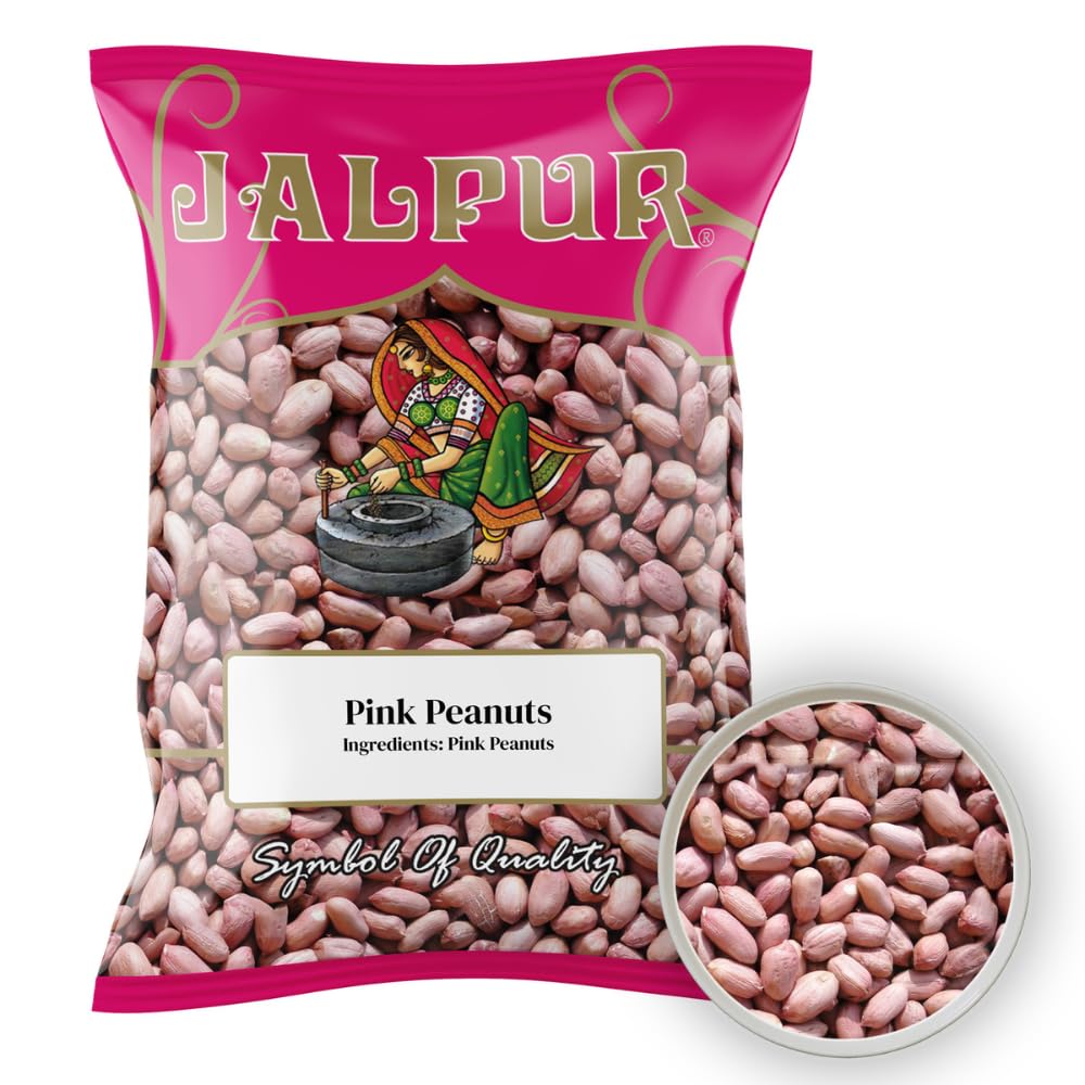 Premium Roasted Pink Peanuts 500g (1.1 lb) - All Natural, Unsalted, Gluten-Free Snack for Parties, Hiking & Healthy Eating