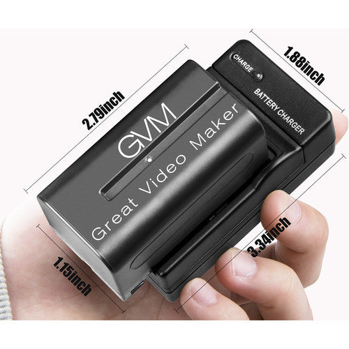 GVM NP F750 4400mAh Rechargeable Batteries with Dual Travel Chargers (2-Pack) - Perfect for Cameras, Flash Units & Portable Electronics On-The-Go