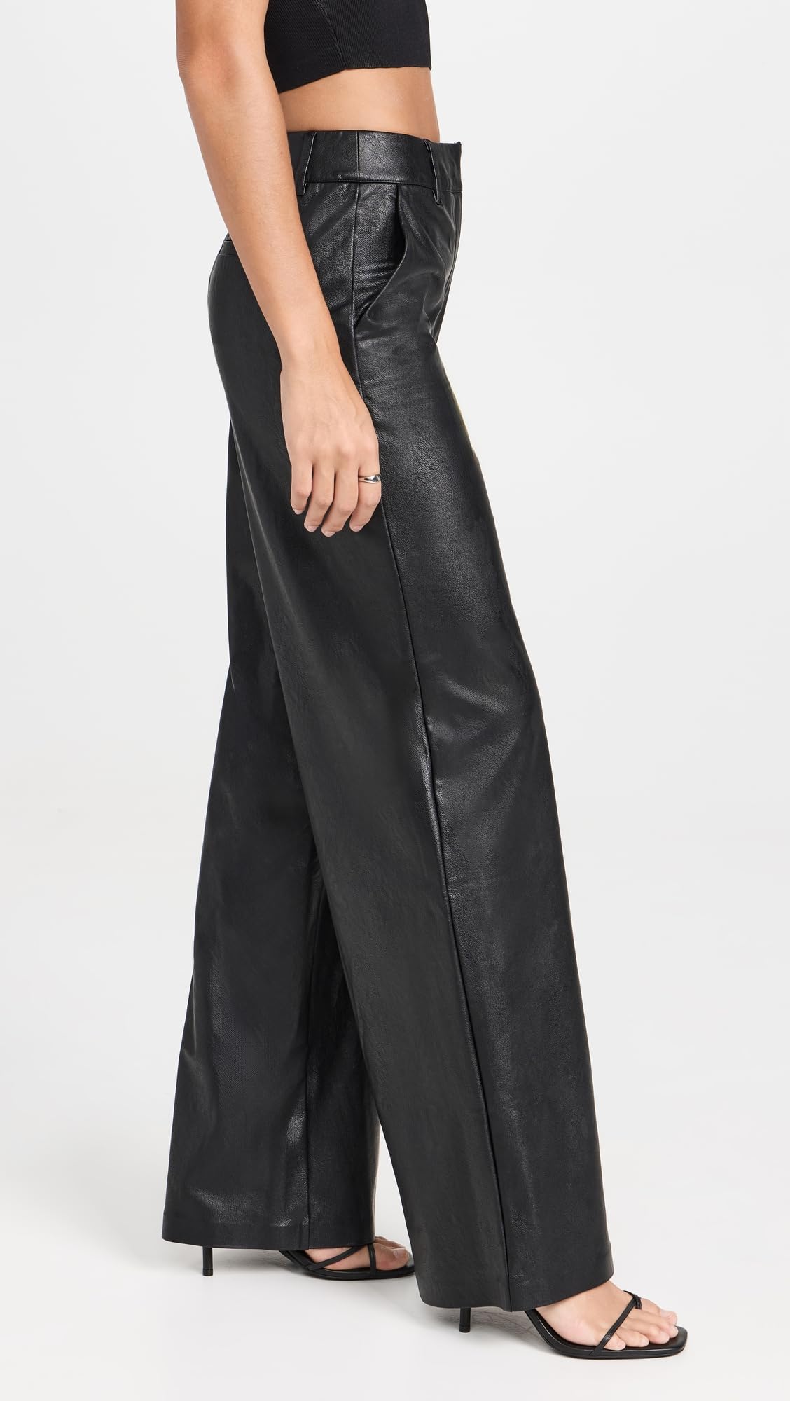 Commando Women's Faux Leather Wide Leg Pants - Stylish High Waist Trousers for Work, Office & Night Out | Comfortable Stretch Fabric for Professional & Casual Wear