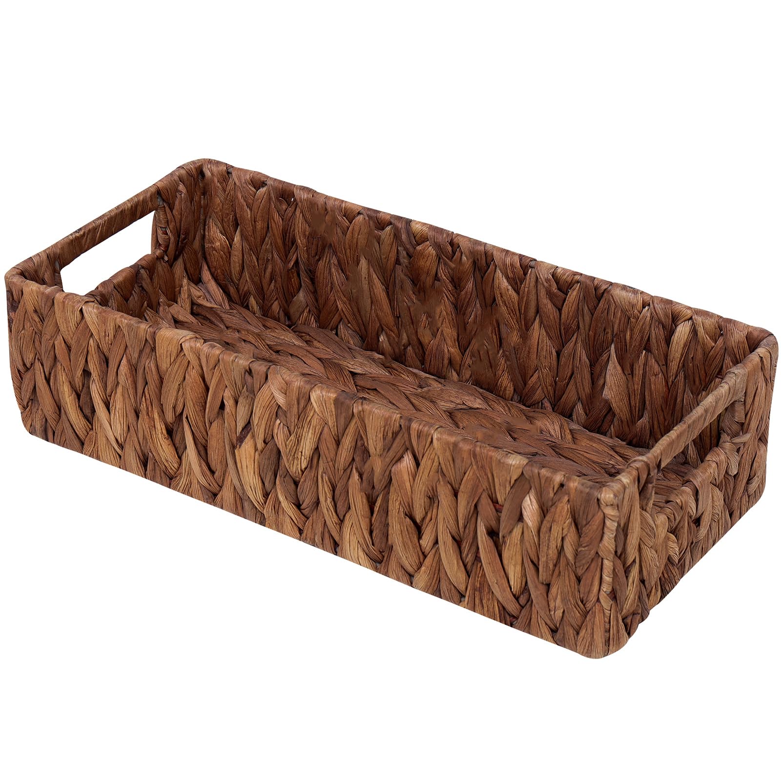 Wicker Storage Basket with Built-in Handles - Bathroom Organizer for Toilet Paper & Essentials | Perfect for Pantry, Bathroom & Home Organization