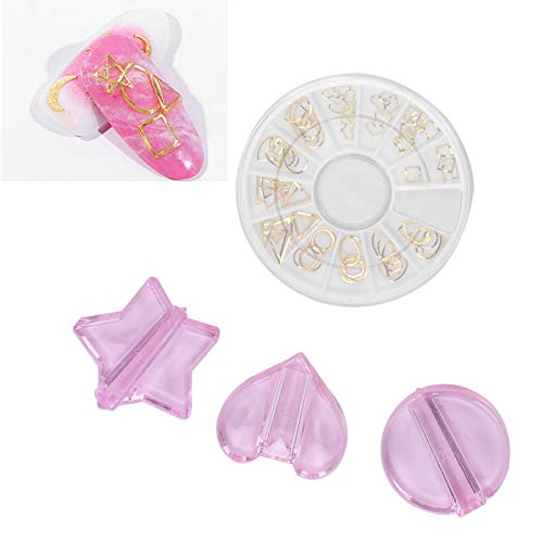 Ubersweet® Nail Art Embossed Mold - Gold Foil Stickers for DIY Nails | Non-Toxic & Safe for Home & Salon Use | Perfect for Manicures, Pedicures & Nail Art Designs