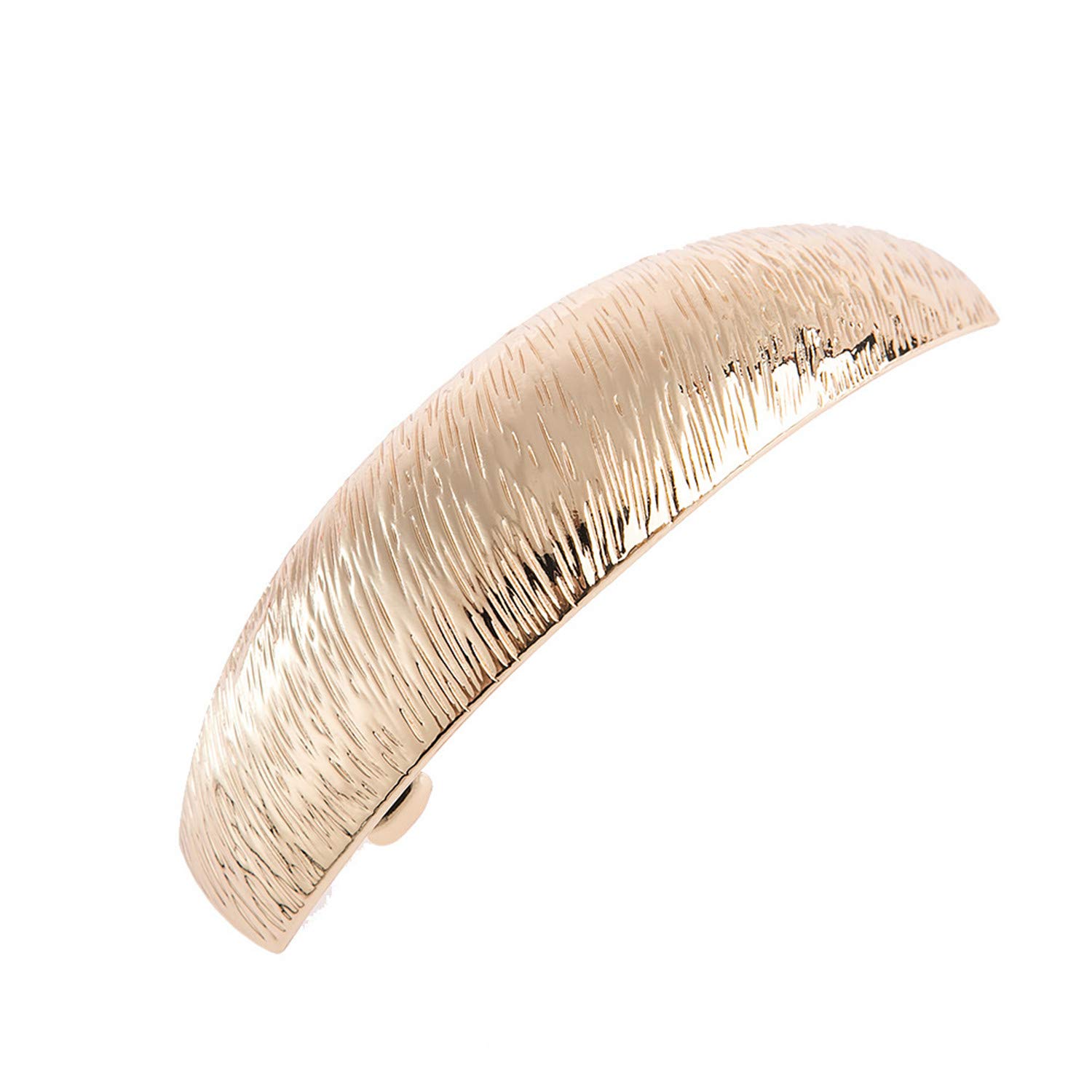 JinYu Women's Hair Clips - Fashionable French Style Metal Barrettes for Medium to Thick Hair, Non-Slip Automatic Clasp (Gold) | Perfect for Office, Wedding & Everyday Use