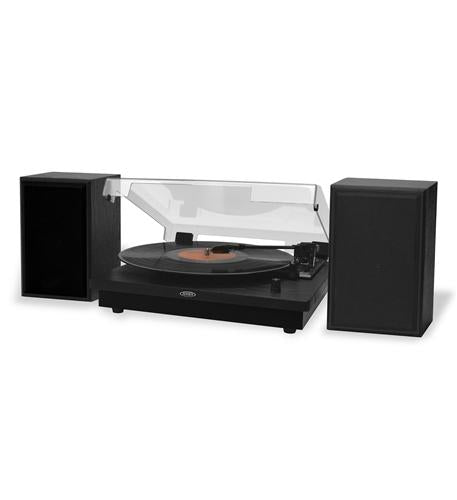 3-Speed Stereo Turntable with Built-in Speakers & Bluetooth - JEN JTA 315 Vinyl Record Player for Home, Office, and Party Music Listening
