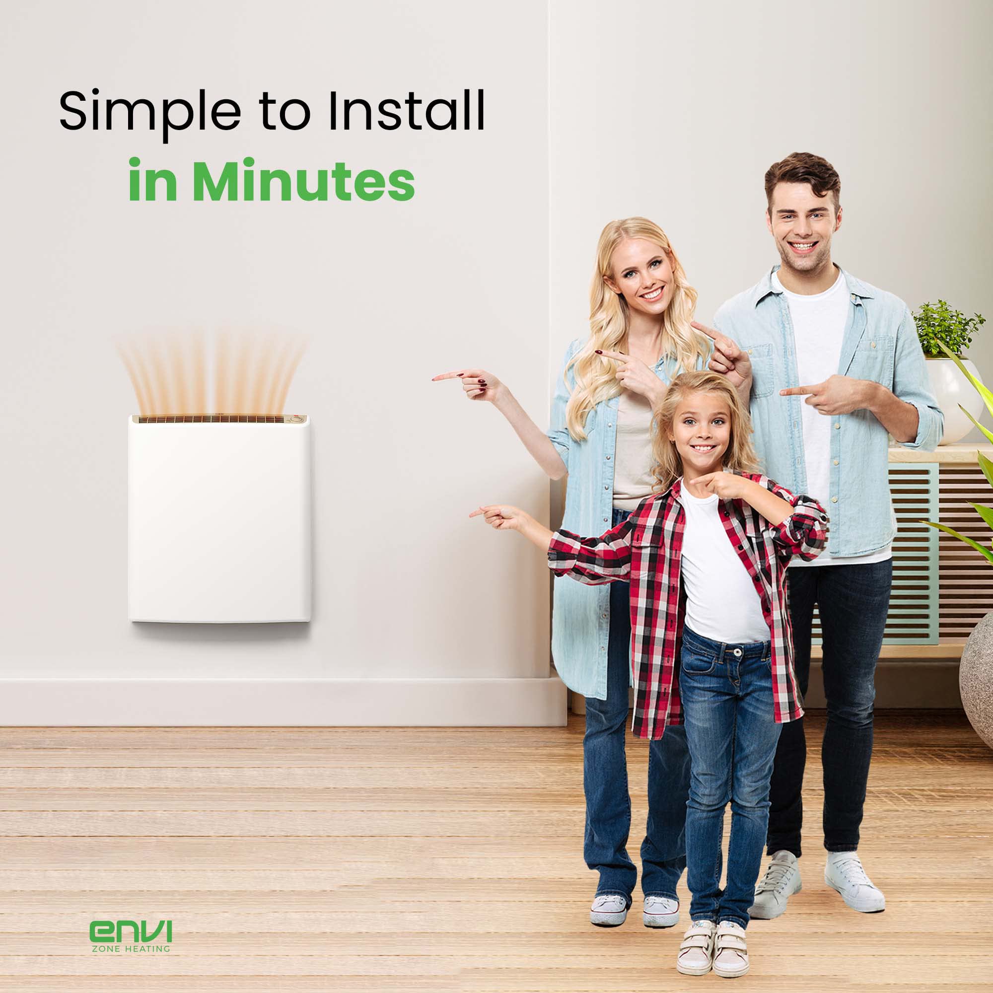 220V Hardwired Electric Panel Wall Heater - Energy Efficient & Child Safe Space Heater for Home, Bedroom, Bathroom, Office, Garage | Tip-Over Protection & Quiet Operation with Comfort Thermostat | Perfect for Winter Heating & Small Room Warmth