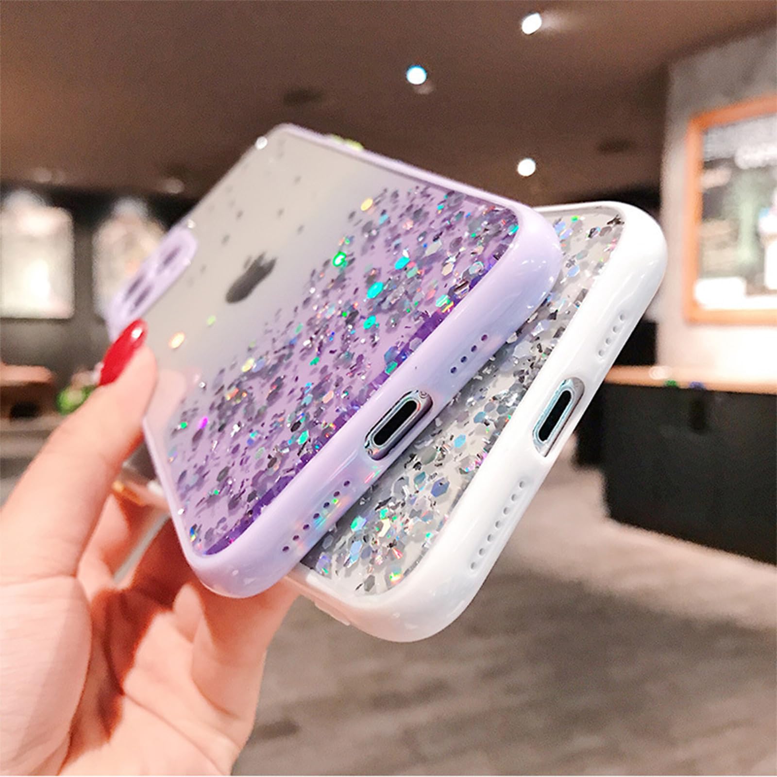 Sparkly Lavender Purple Glitter iPhone 11 Pro Max Case with Wrist Strap & Kickstand - 6.5